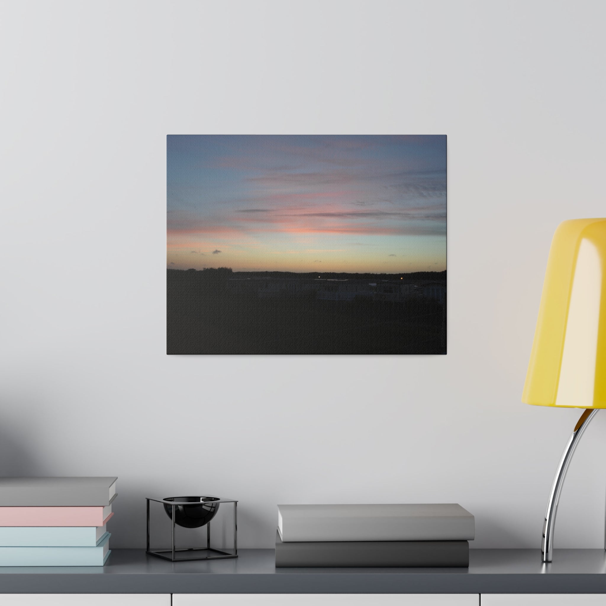 Sunset With Red, Yellow And Blue Sky Different Angle Canvas - The Trio Synergize Group