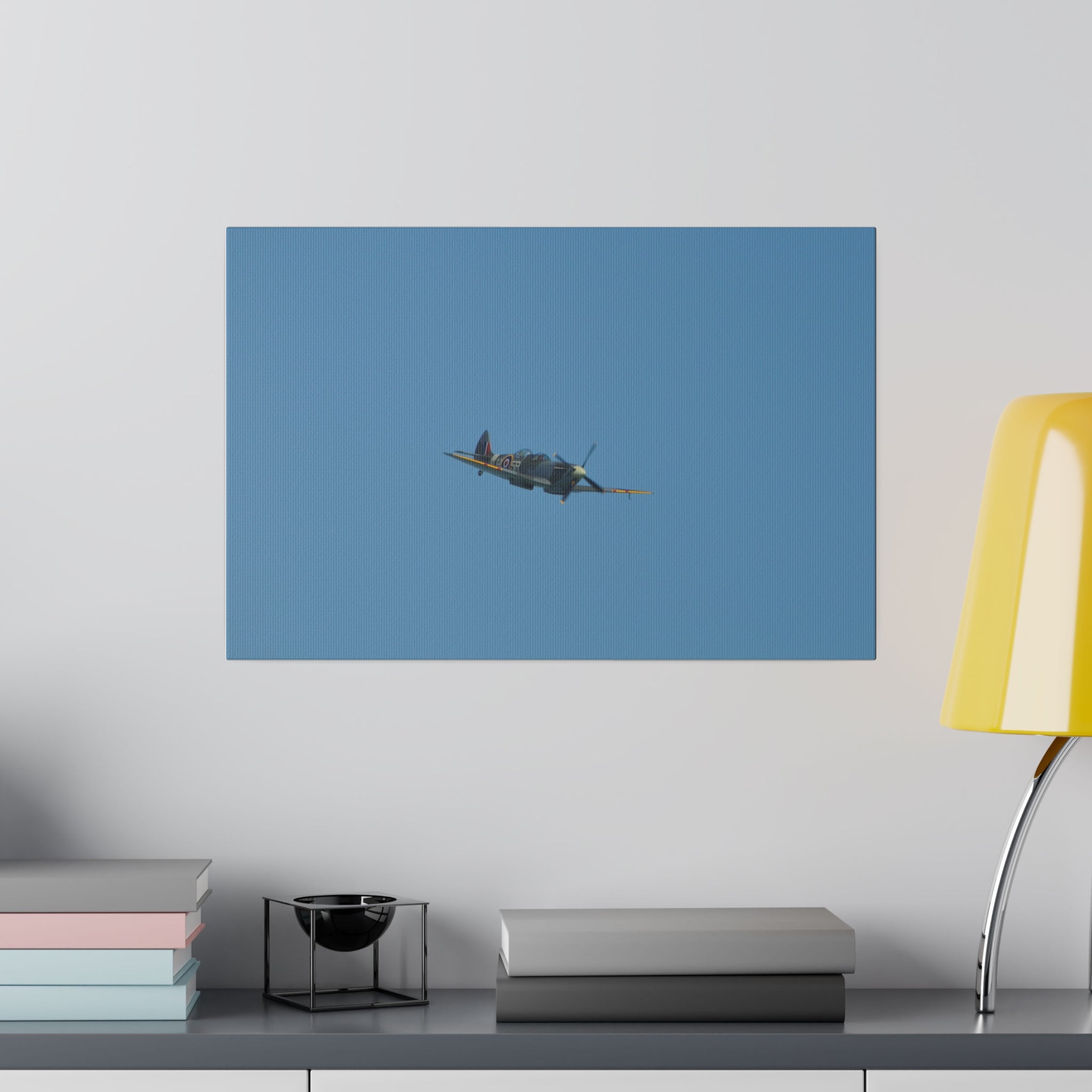 Supermarine Spitfire Two-Seater Flying Front View Canvas - The Trio Synergize Group
