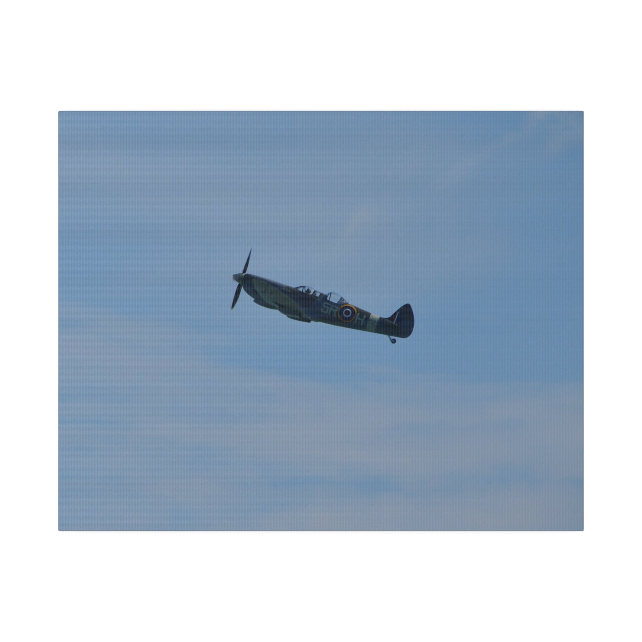 Supermarine Spitfire Two-Seater Flying Left Side View Canvas - The Trio Synergize Group