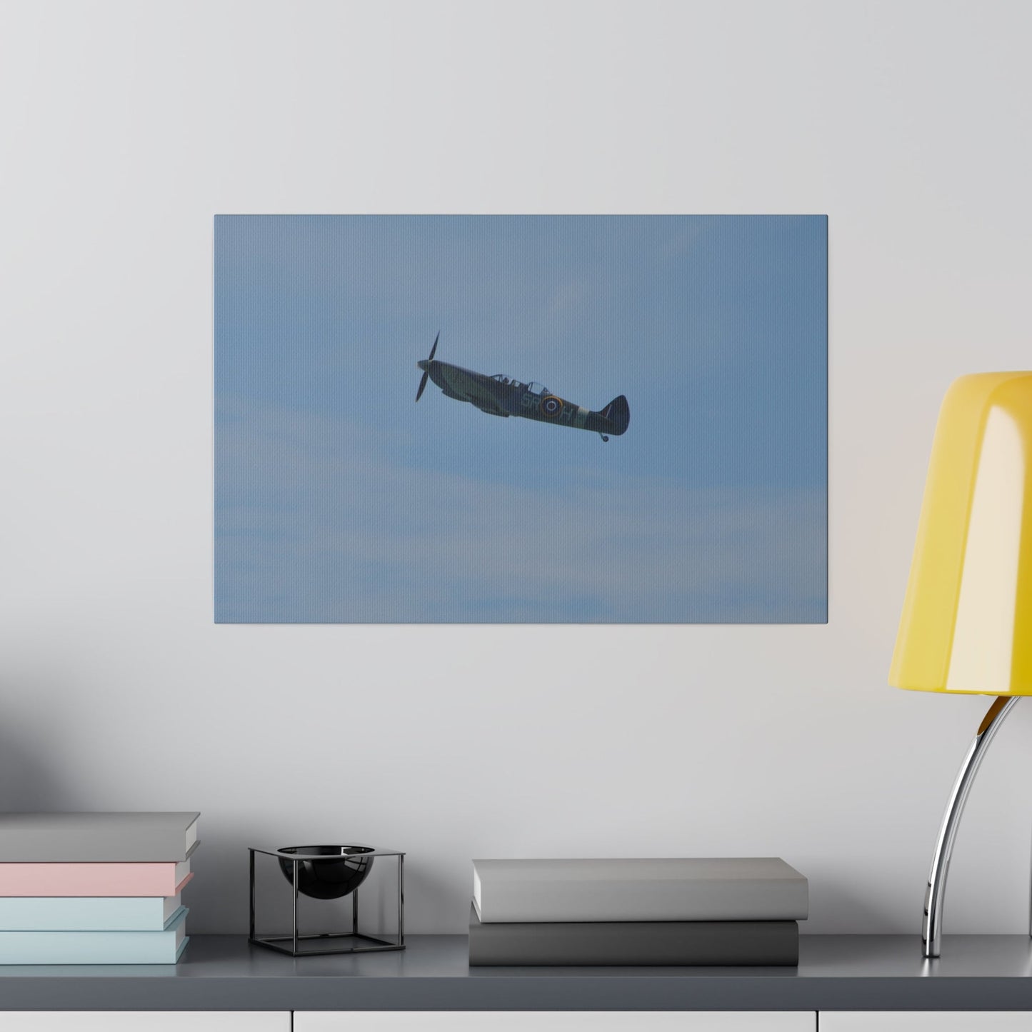 Supermarine Spitfire Two-Seater Flying Left Side View Canvas - The Trio Synergize Group