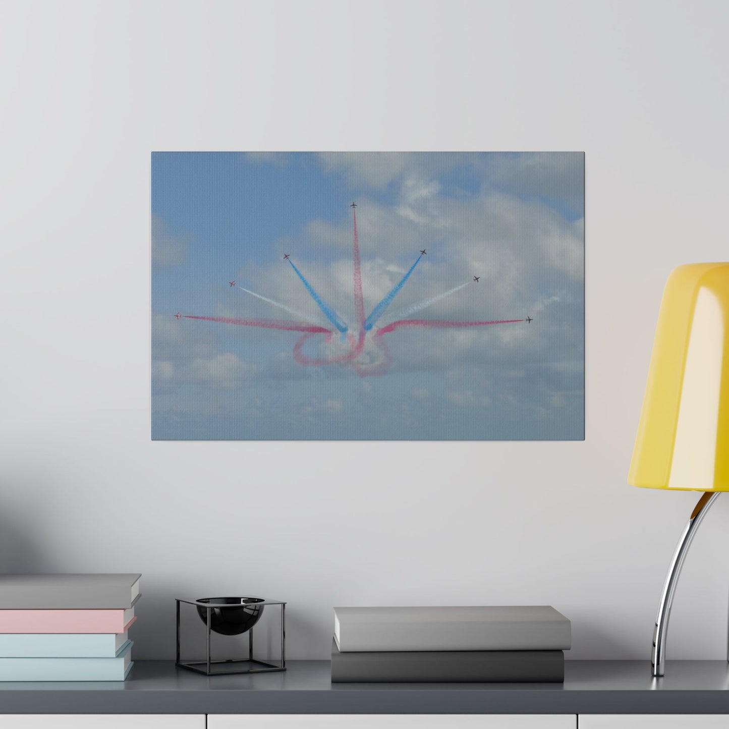 The Red Arrows Break Formation Canvas Wide Shoot - The Trio Synergize Group