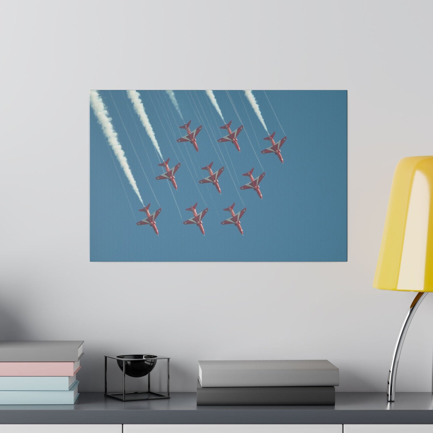 The Red Arrows Descending In Formation & White Smoke Canvas - The Trio Synergize Group