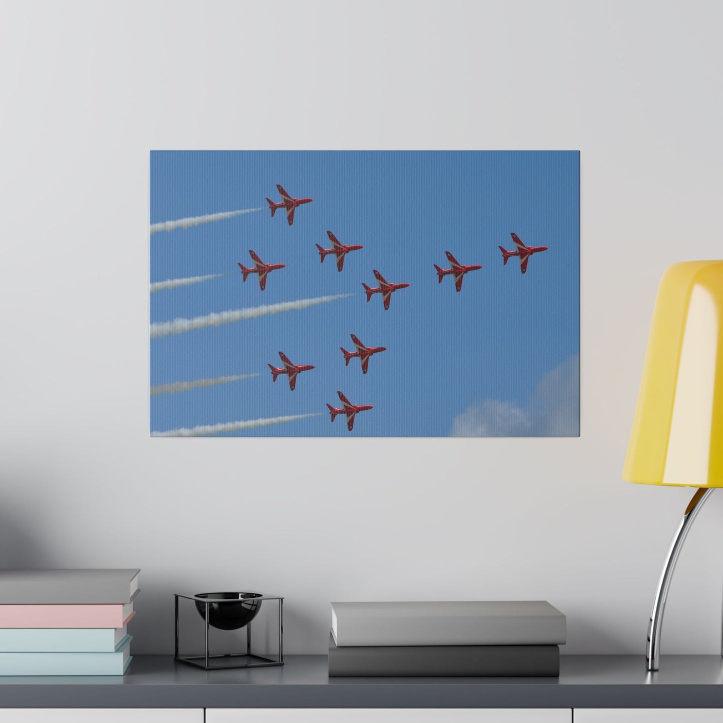 The Red Arrows - Flying Right In Formation Close Up Canvas - The Trio Synergize Group