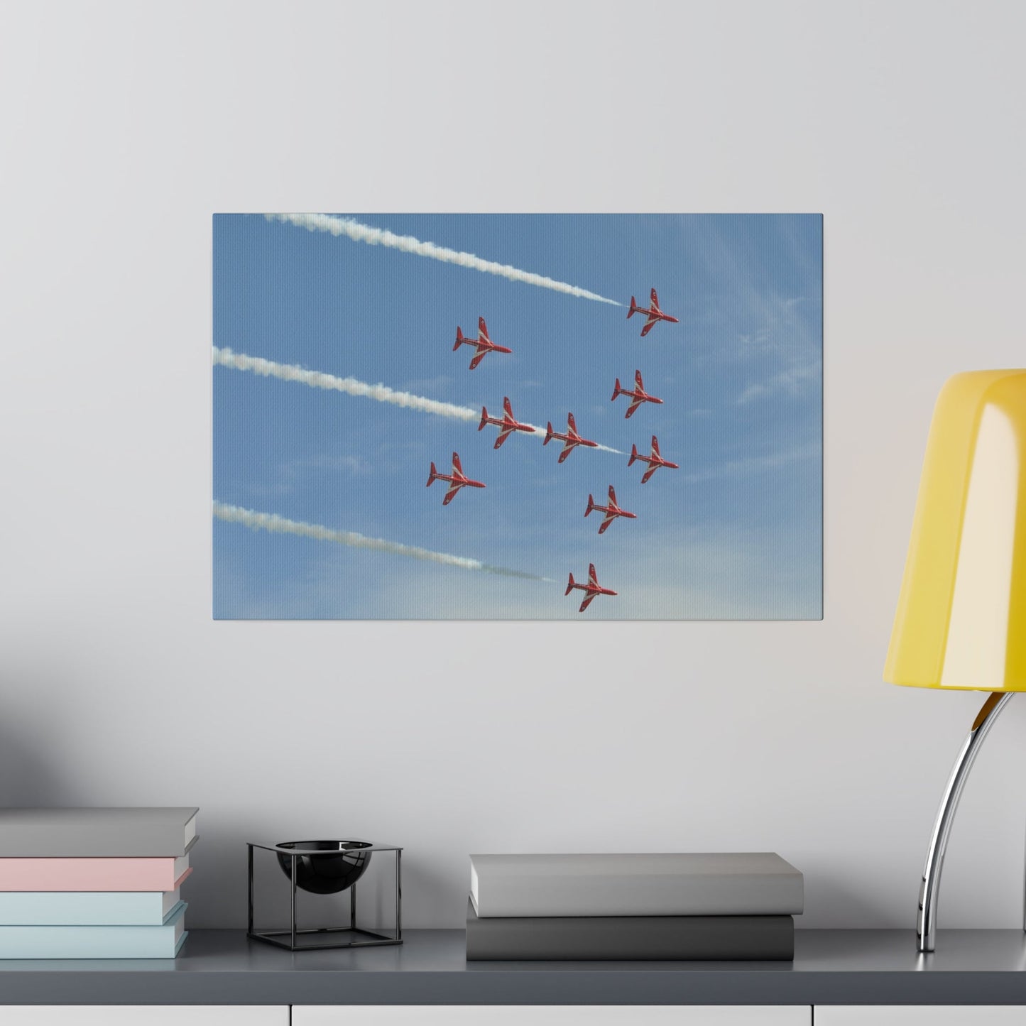 The Red Arrows Spitfire Formation Canvas Print - The Trio Synergize Group