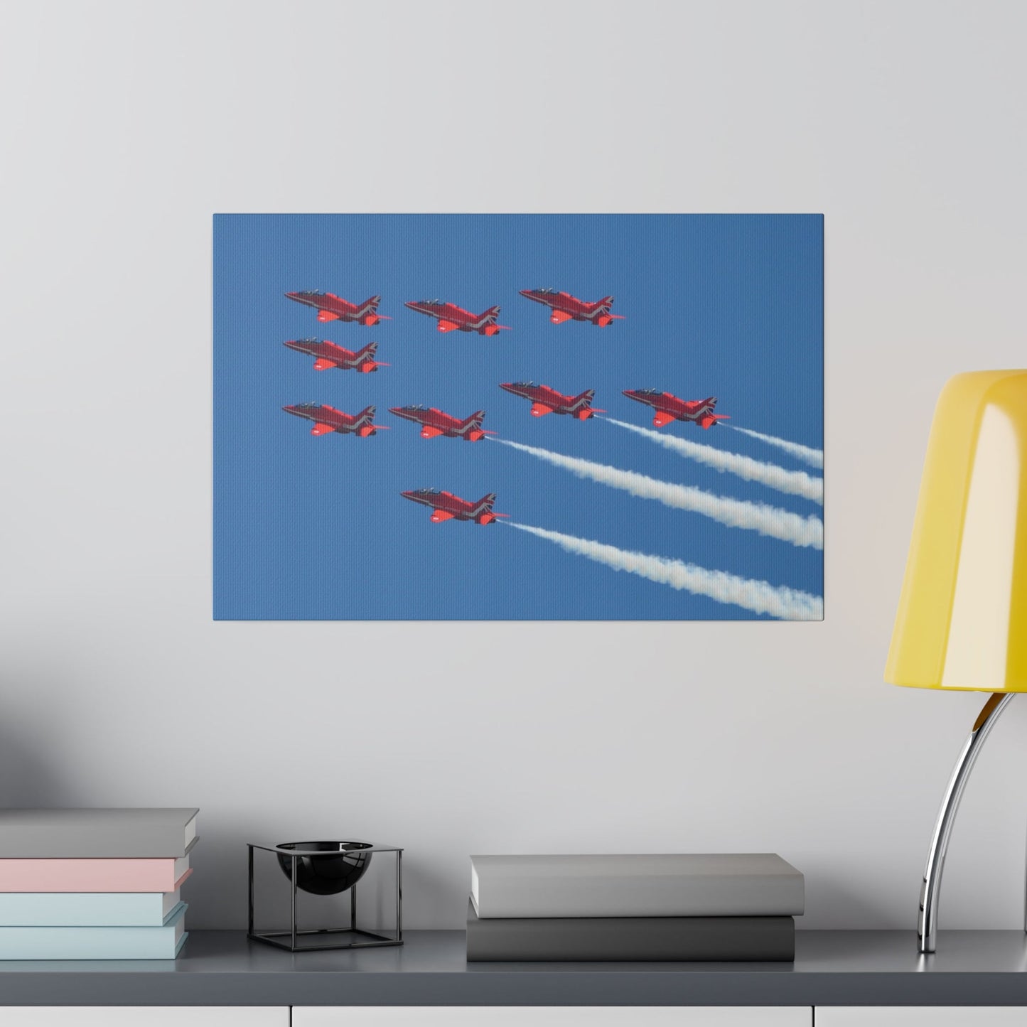 The Red Arrows - Ascending In Formation Close Up Canvas - The Trio Synergize Group