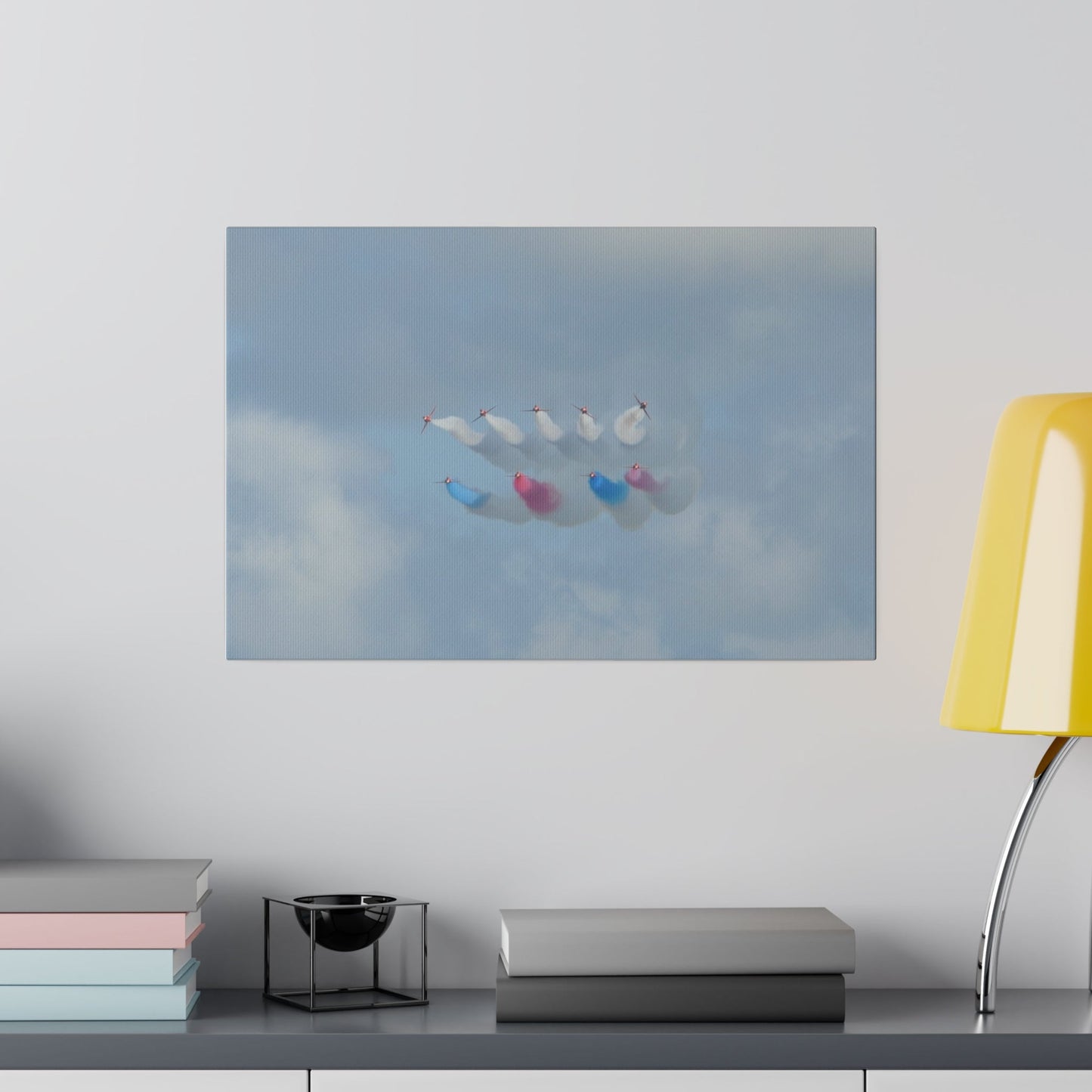 The Red Arrows Flying Before Breaking Formation Canvas - The Trio Synergize Group