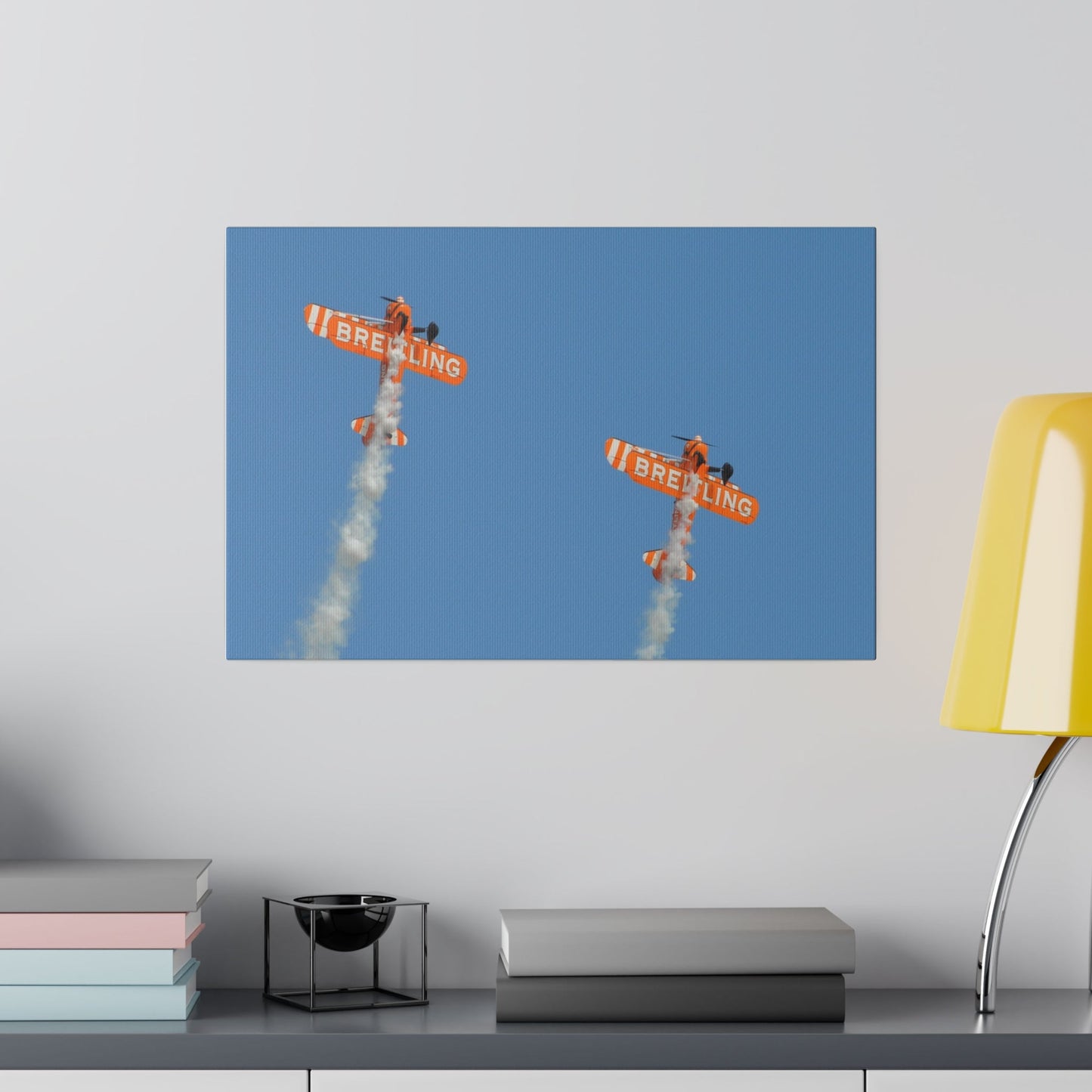 The Wing Walkers Flying Straight Up With Smoke Canvas Print - The Trio Synergize Group