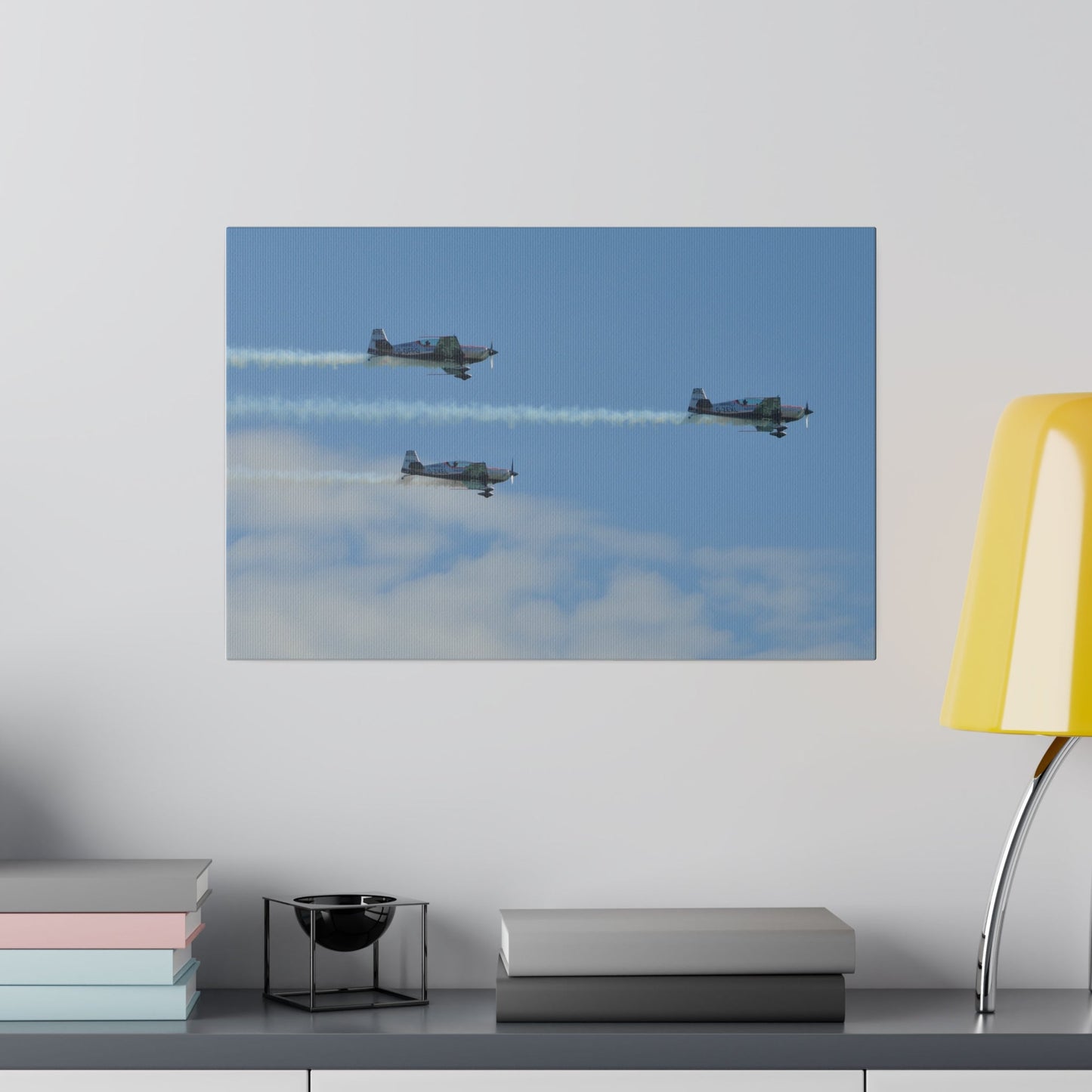 The Blades Flying With Smoke In Formation Side View Canvas - The Trio Synergize Group