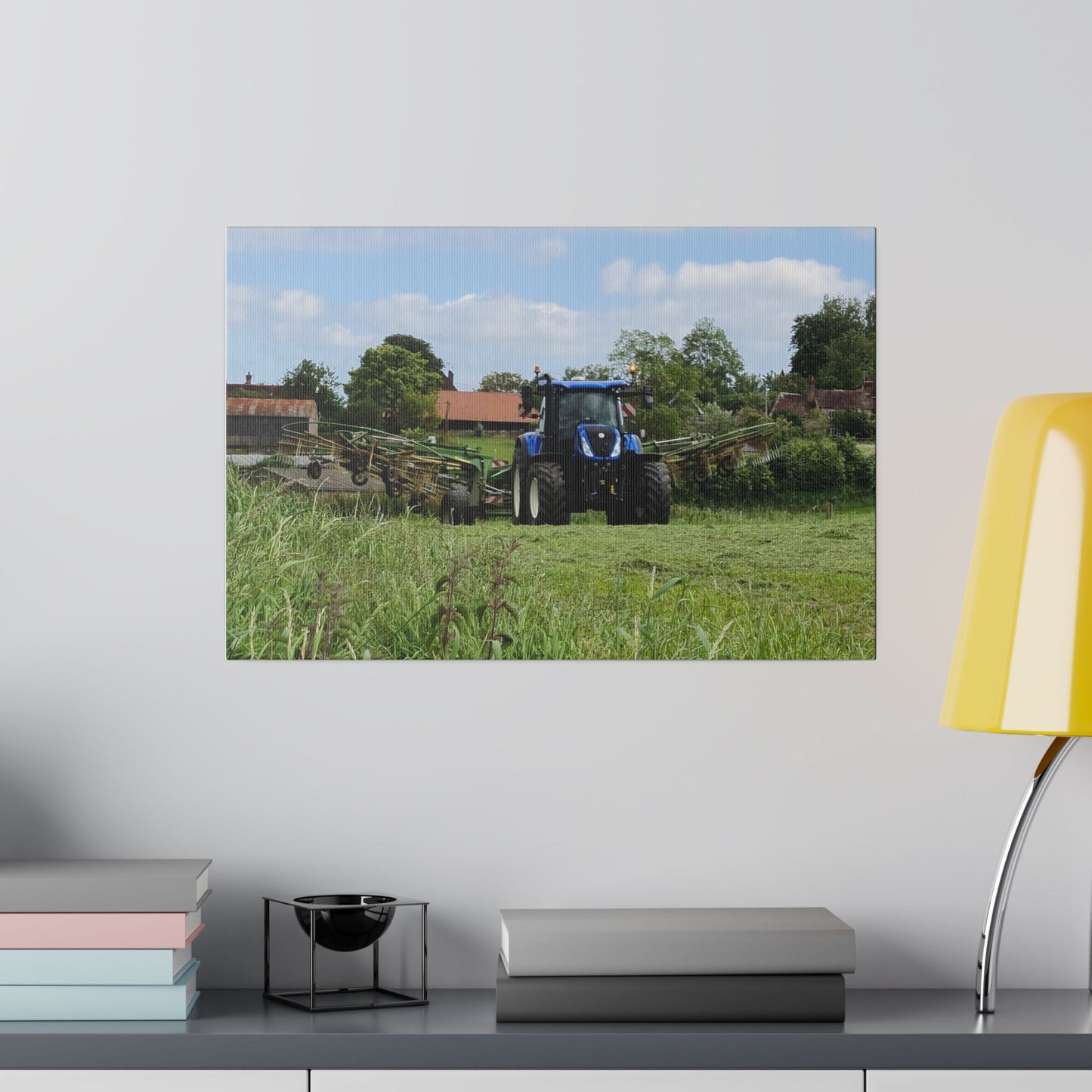 Tractor In The Field With Equipment Canvas - The Trio Synergize Group