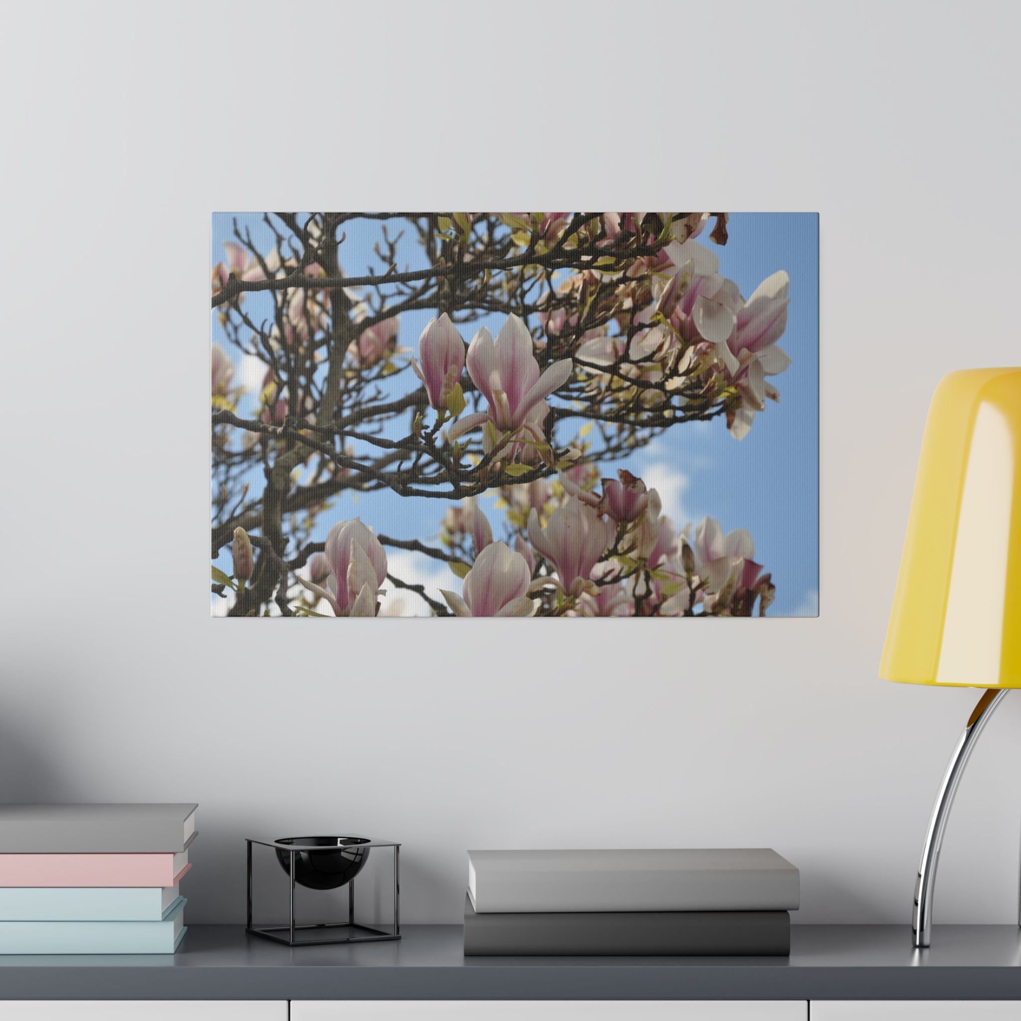 Pink & White Tree Blossom Sky & Clouds Canvas - The Trio Synergize Group