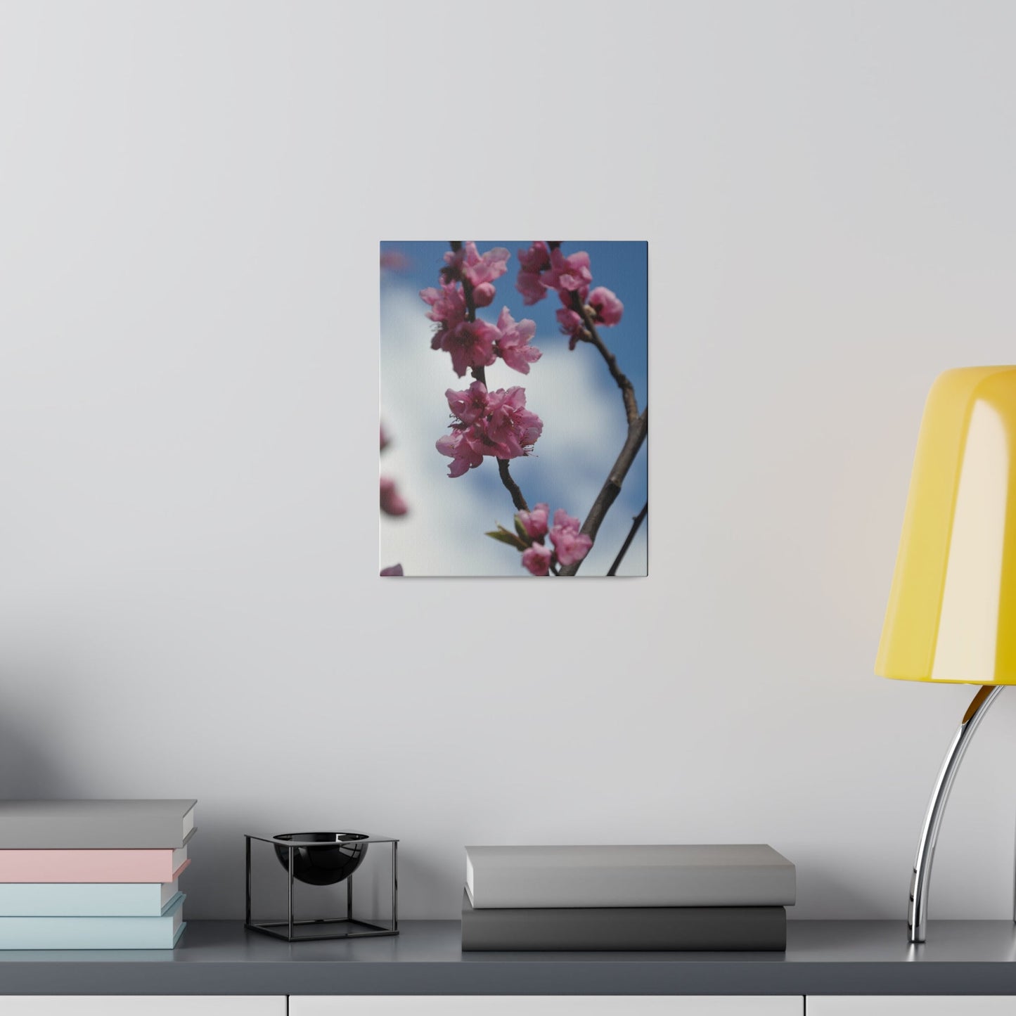 Pink Tree Blossom Blurred Sky & Clouds Canvas - The Trio Synergize Group