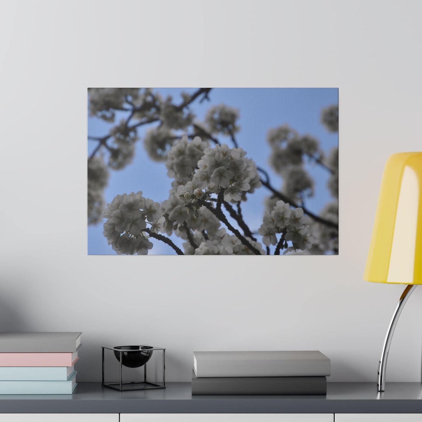 White Tree Blossom With Blue Sky Canvas - The Trio Synergize Group