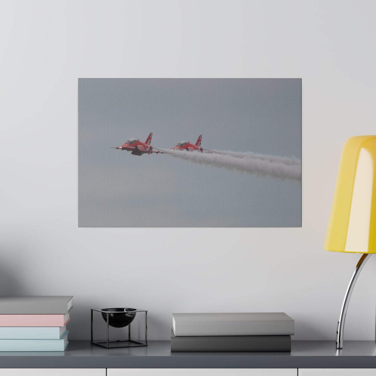 Red Arrows Chase Close-Up Canvas - Fun Aerobatic Art! - The Trio Synergize Group