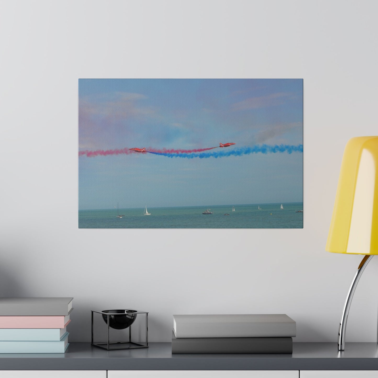 Whizzing Red Arrows Canvas Print - Fun Flight Over Sea! - The Trio Synergize Group