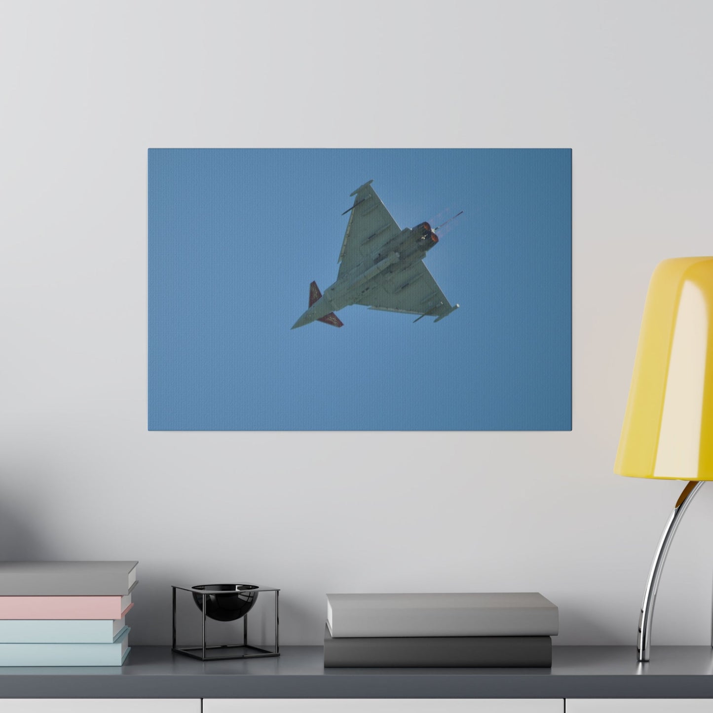 Typhoon Flying Left Undercarriage And Afterburners On Canvas - The Trio Synergize Group
