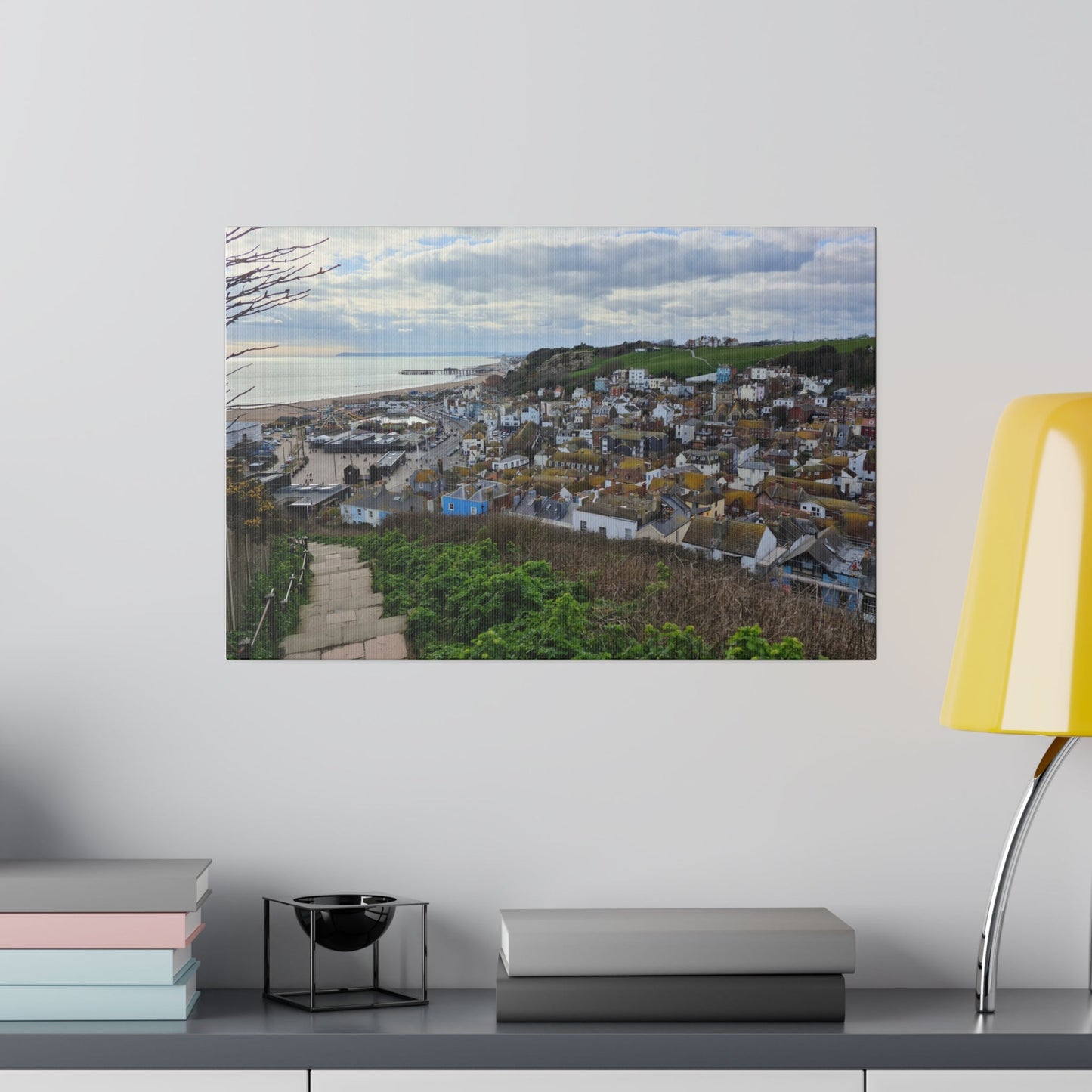 Hasting's Seafront & Old Town From The East-Hill Canvas - The Trio Synergize Group