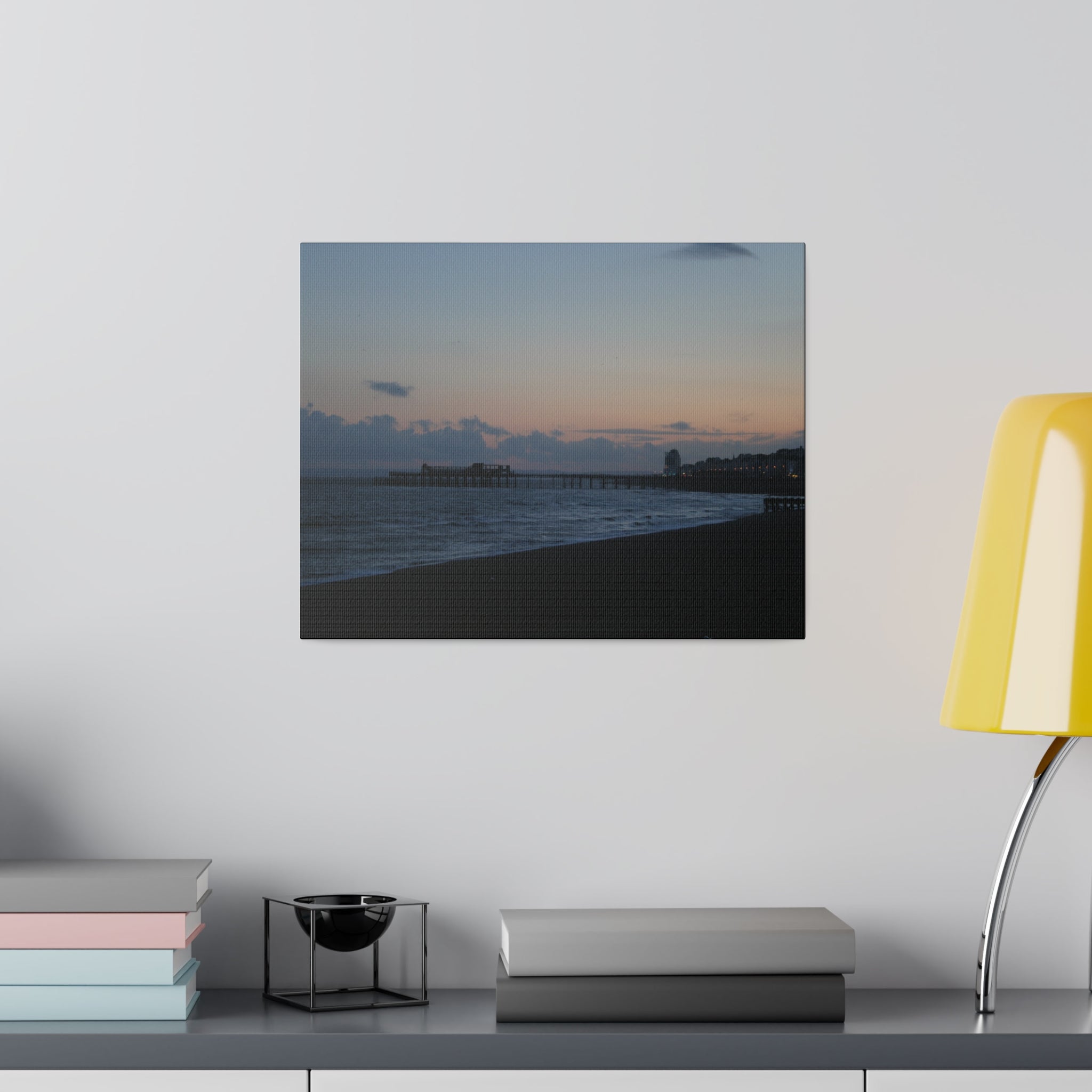 View Of Hasting's Seafront And Pier At Sunset Canvas - The Trio Synergize Group