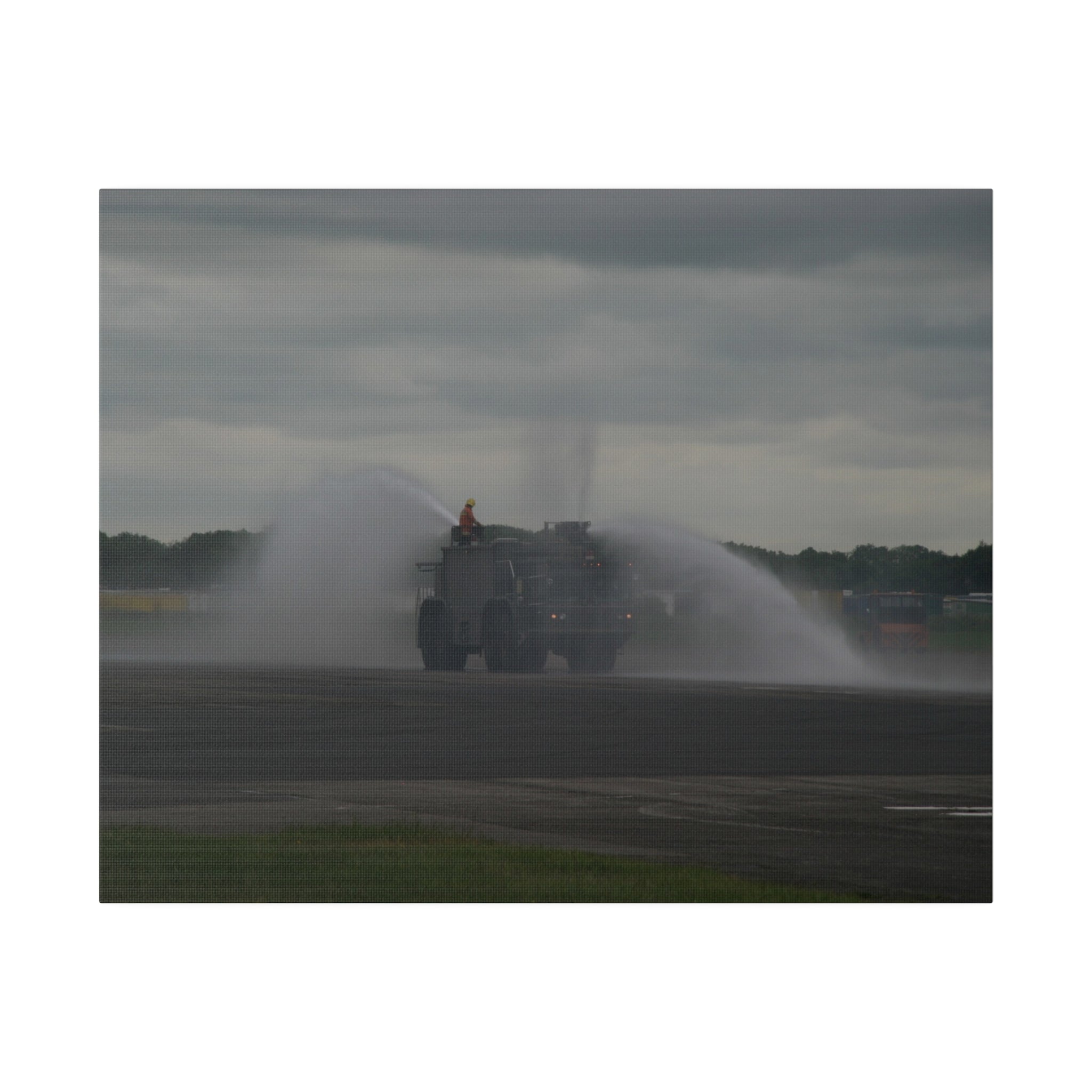 Washing Down the Runway, Vulcan Bomber Took Off Canvas - The Trio Synergize Group
