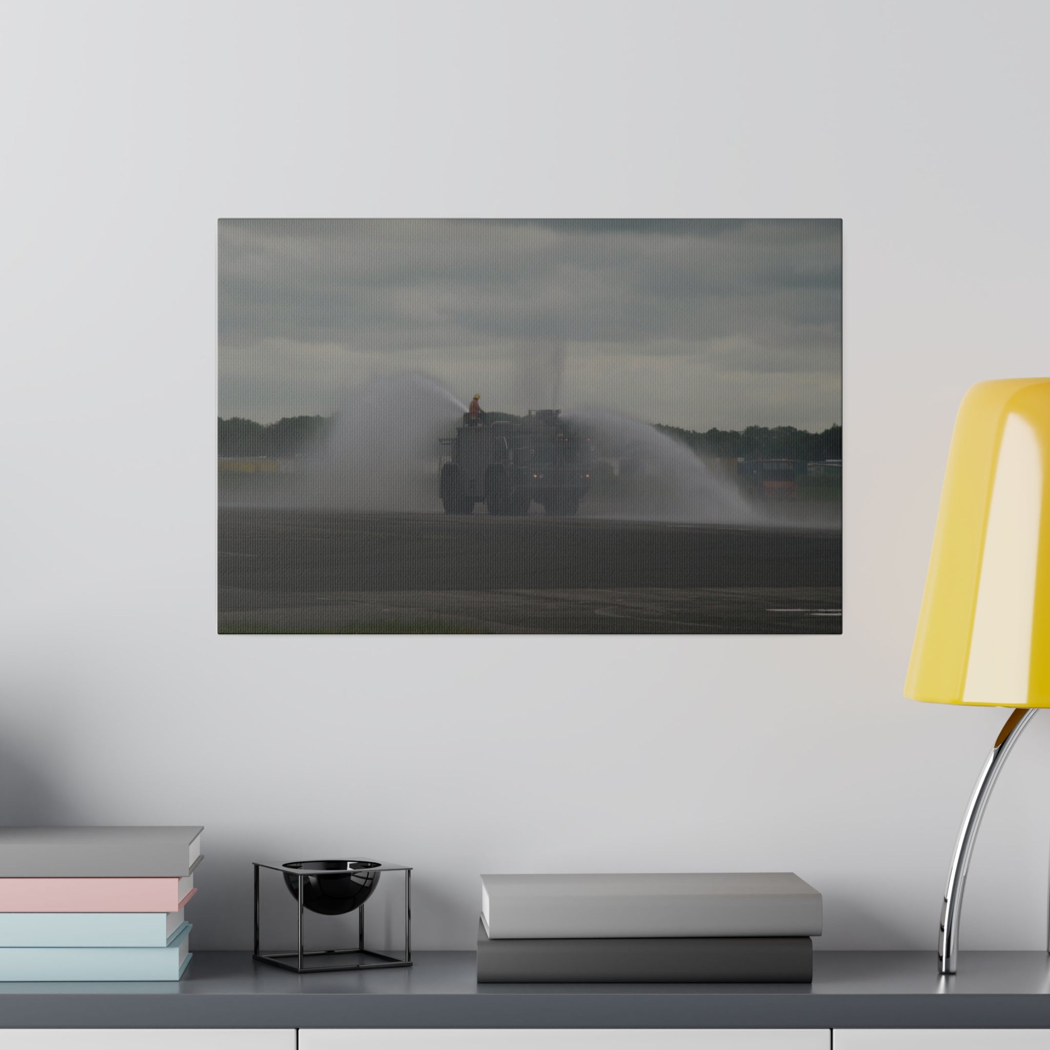 Washing Down the Runway, Vulcan Bomber Took Off Canvas - The Trio Synergize Group