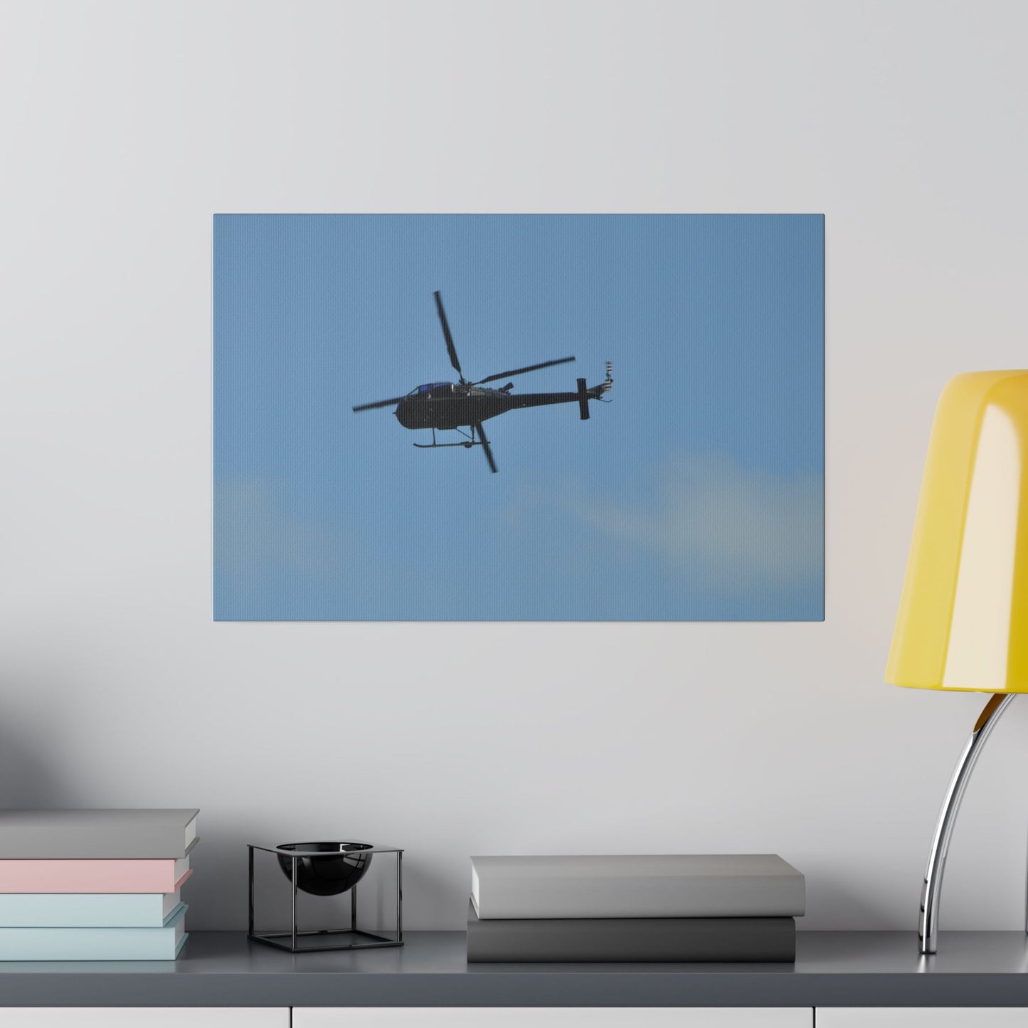 Westland Scout Helicopter Looping Around To The Right Canvas - The Trio Synergize Group