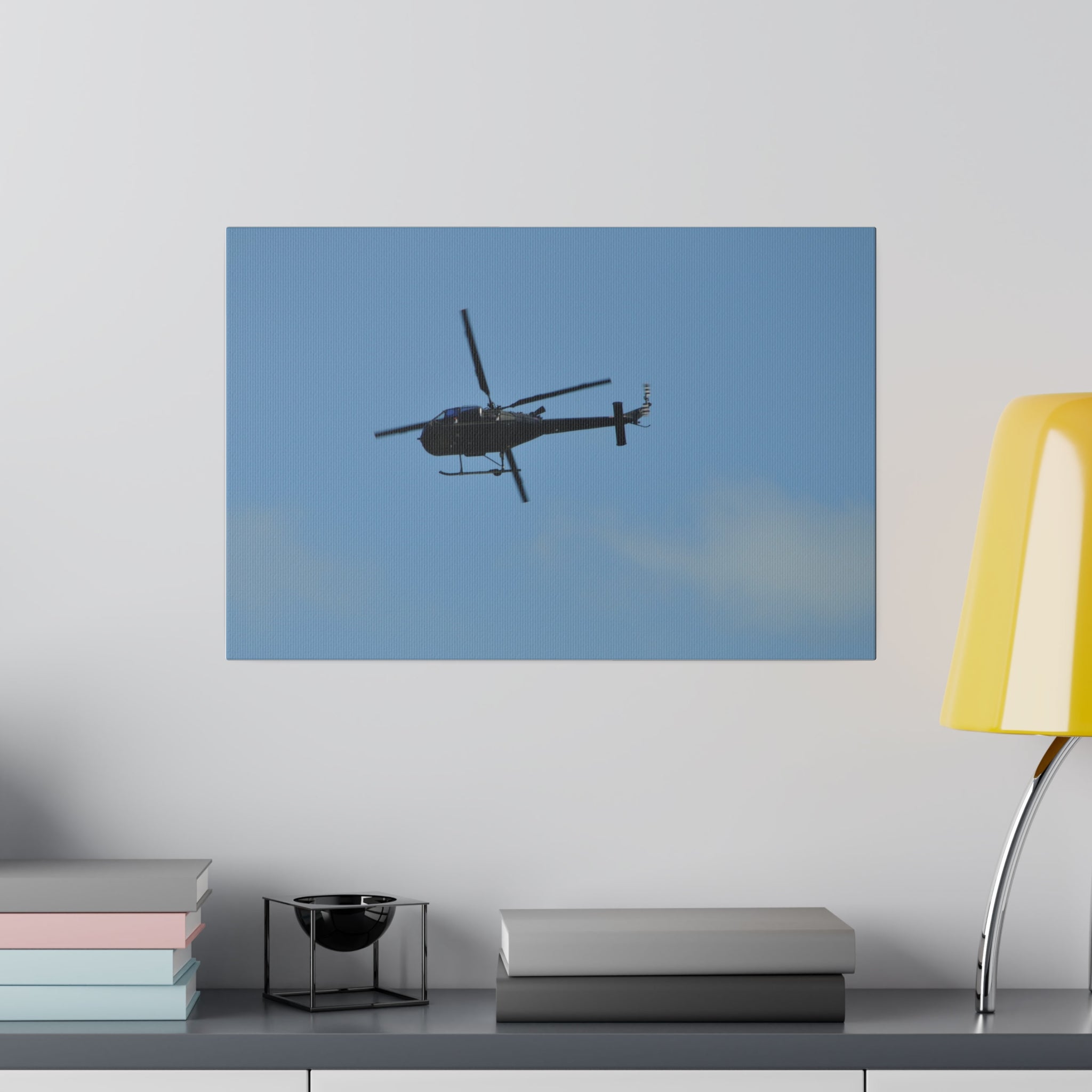 Westland Scout Helicopter Looping Around To The Right Canvas - The Trio Synergize Group