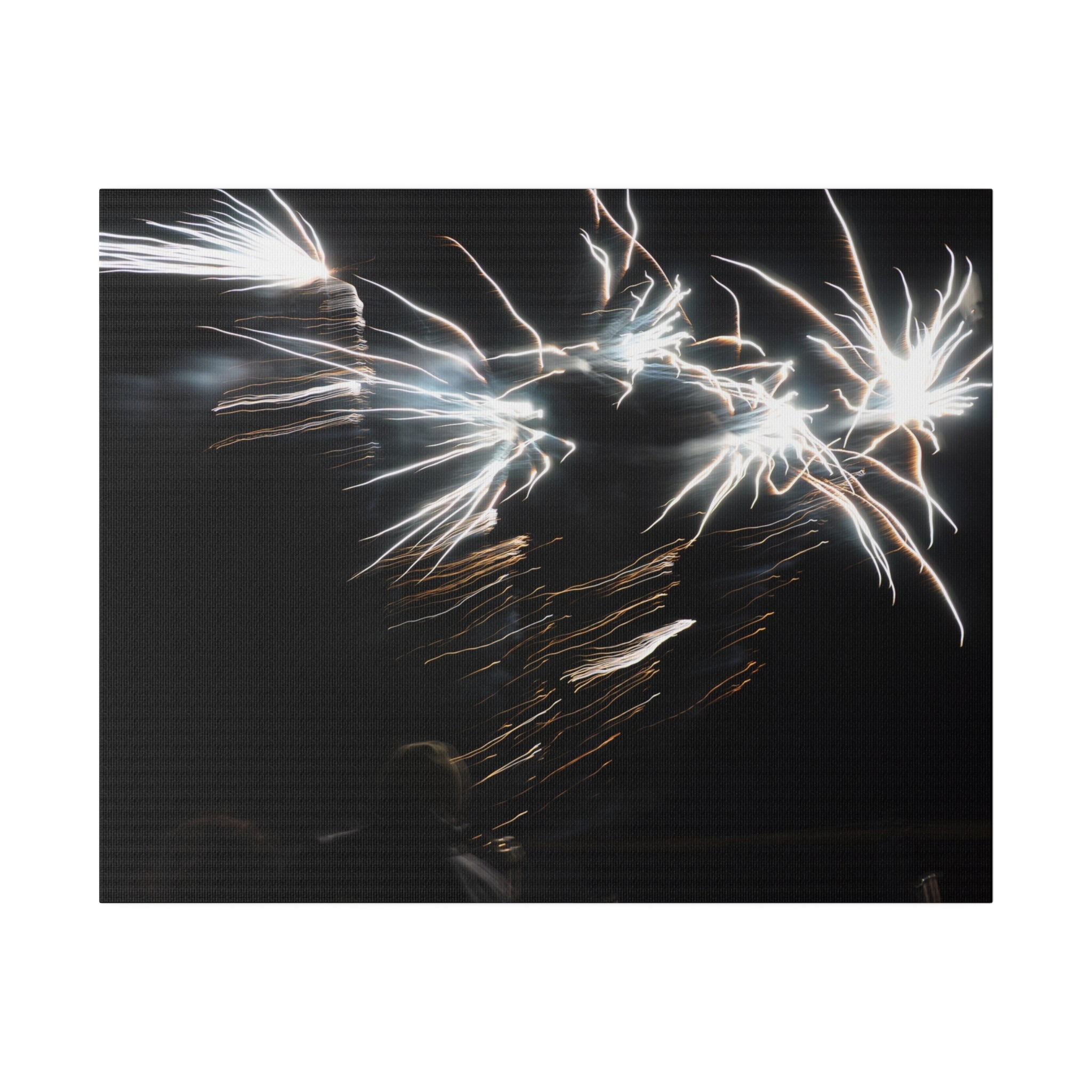White Sparkle Fireworks Canvas - The Trio Synergize Group