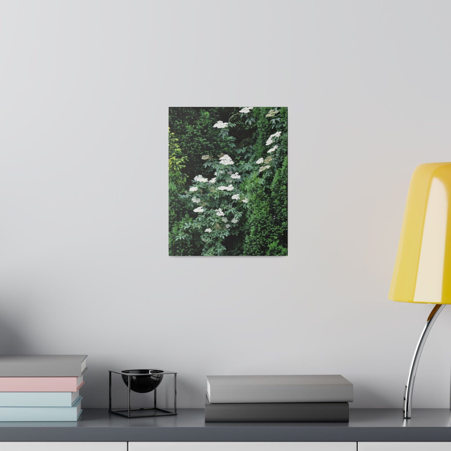 White Flowers Between Trees Canvas - The Trio Synergize Group