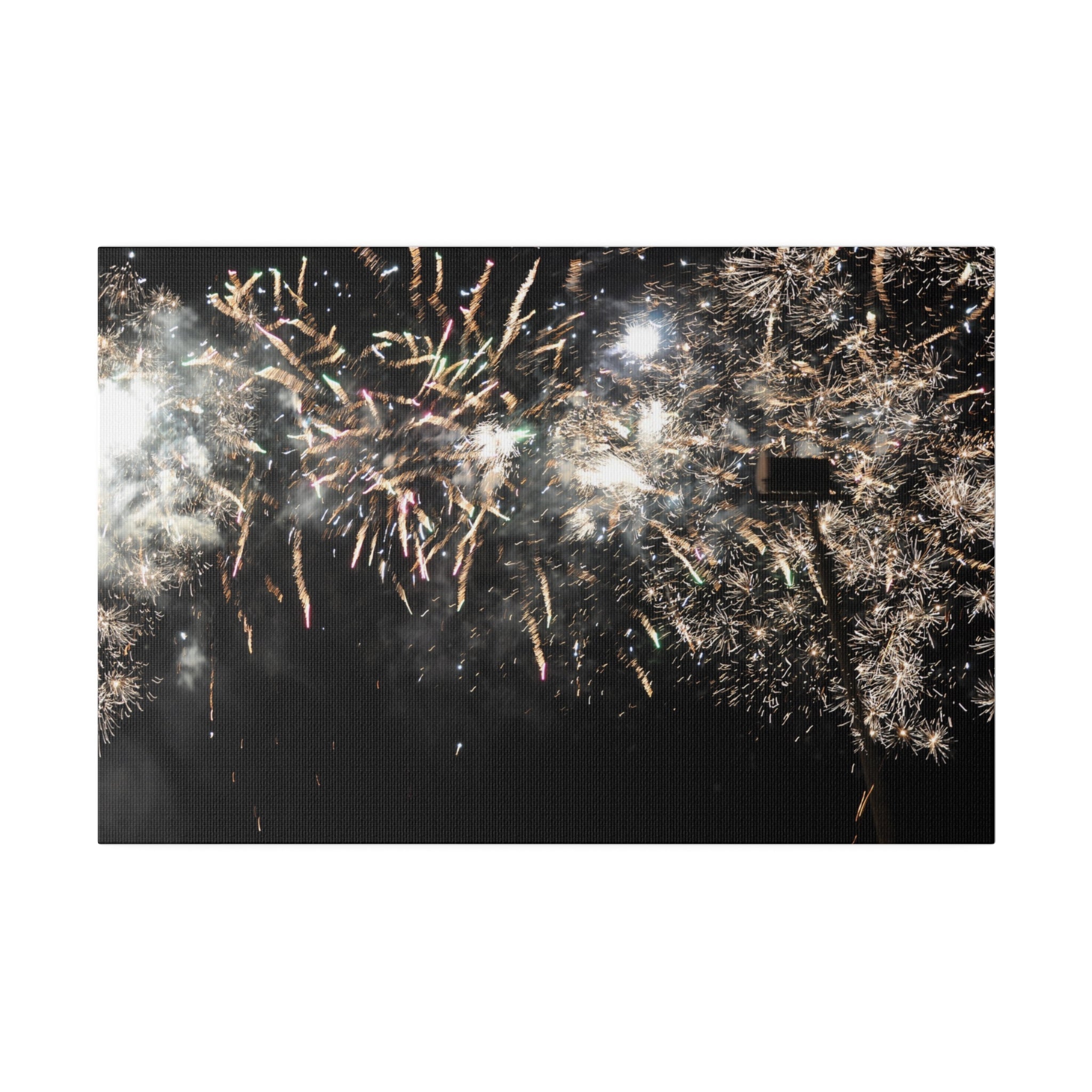 White Haze Fireworks Canvas Print - The Trio Synergize Group
