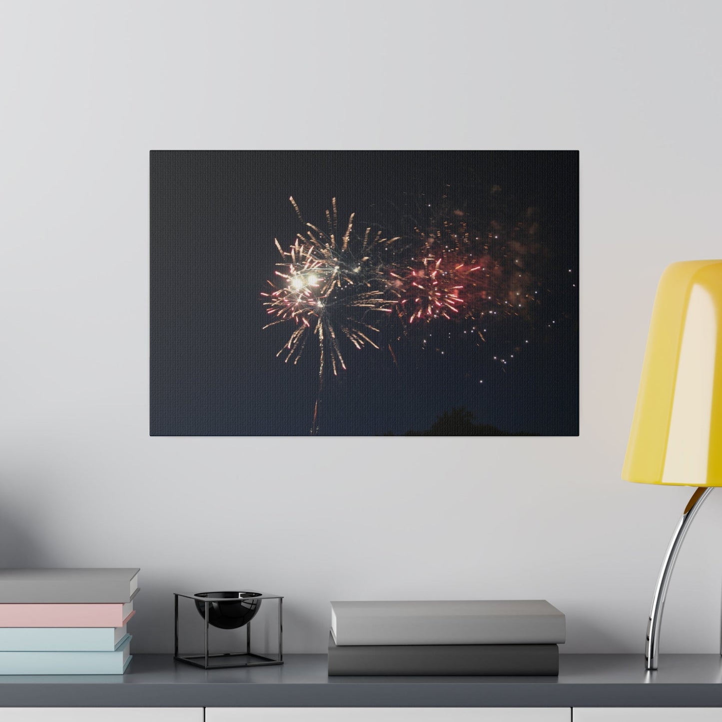 White, Orange And Red Fireworks Canvas - The Trio Synergize Group