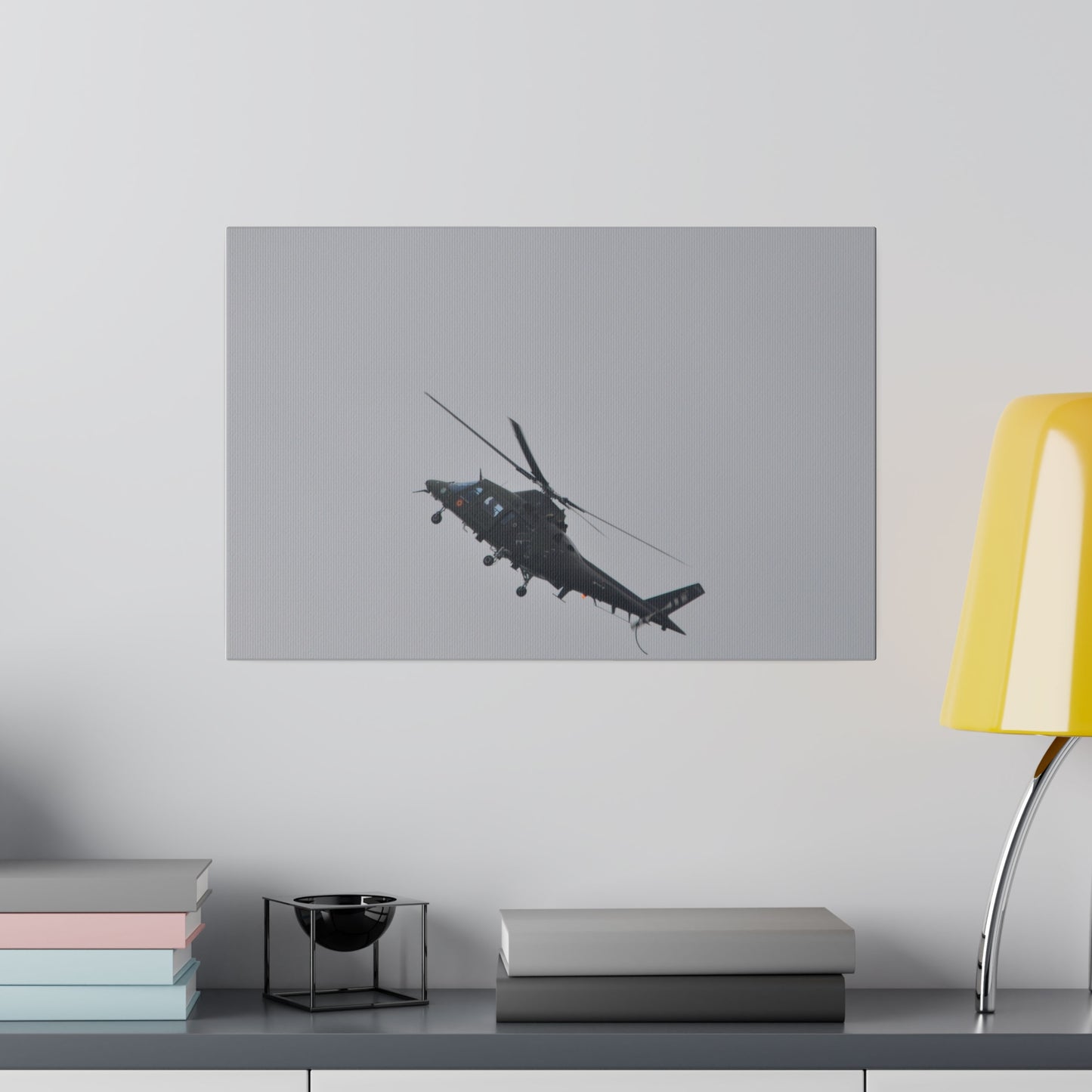 Lynx Helicopter Ascending With Side View Canvas
