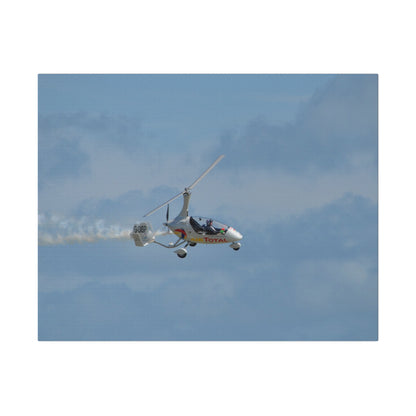 AutoGyro Flying With Smoke, With A slight Angle Canvas - The Trio Synergize Group