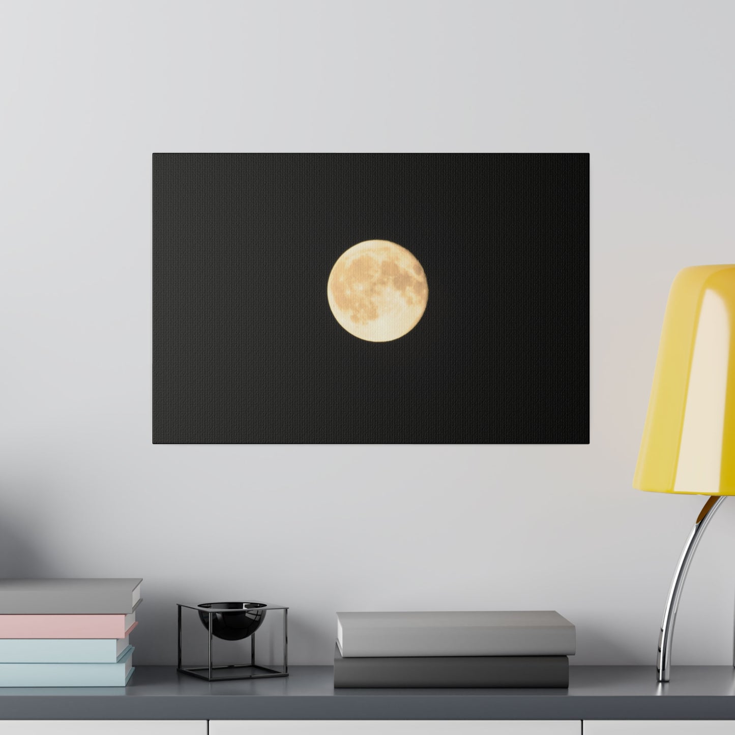 White Full Moon Canvas