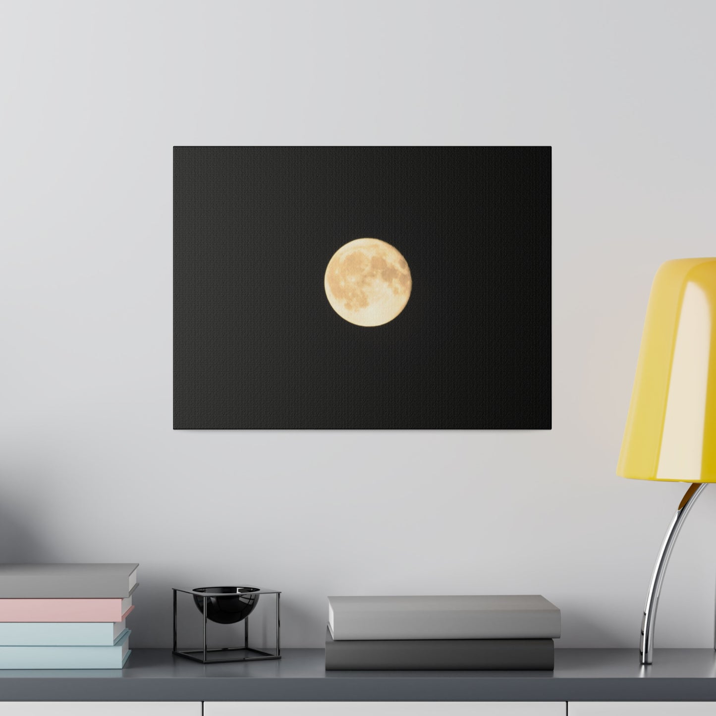 White Full Moon Canvas
