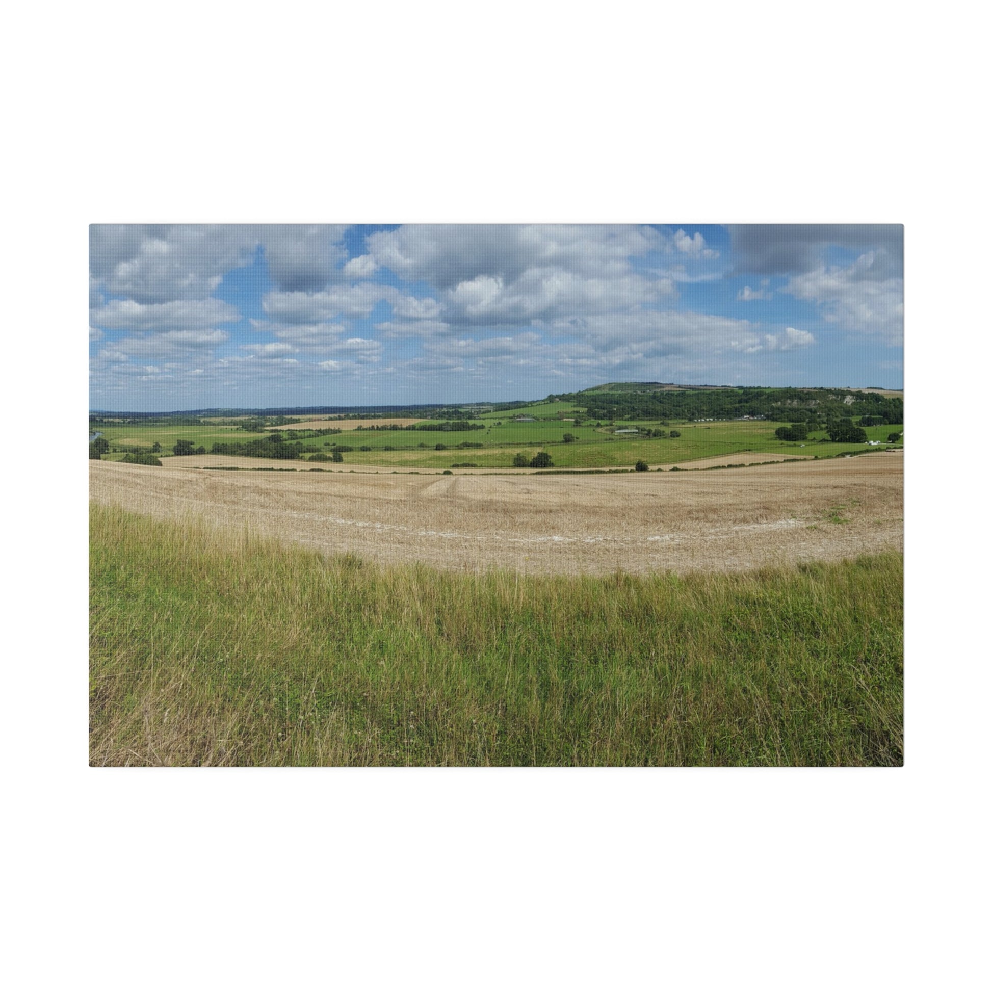 Countryside Fields Landscape, Vast Fields & Hills Canvas - The Trio Synergize Group