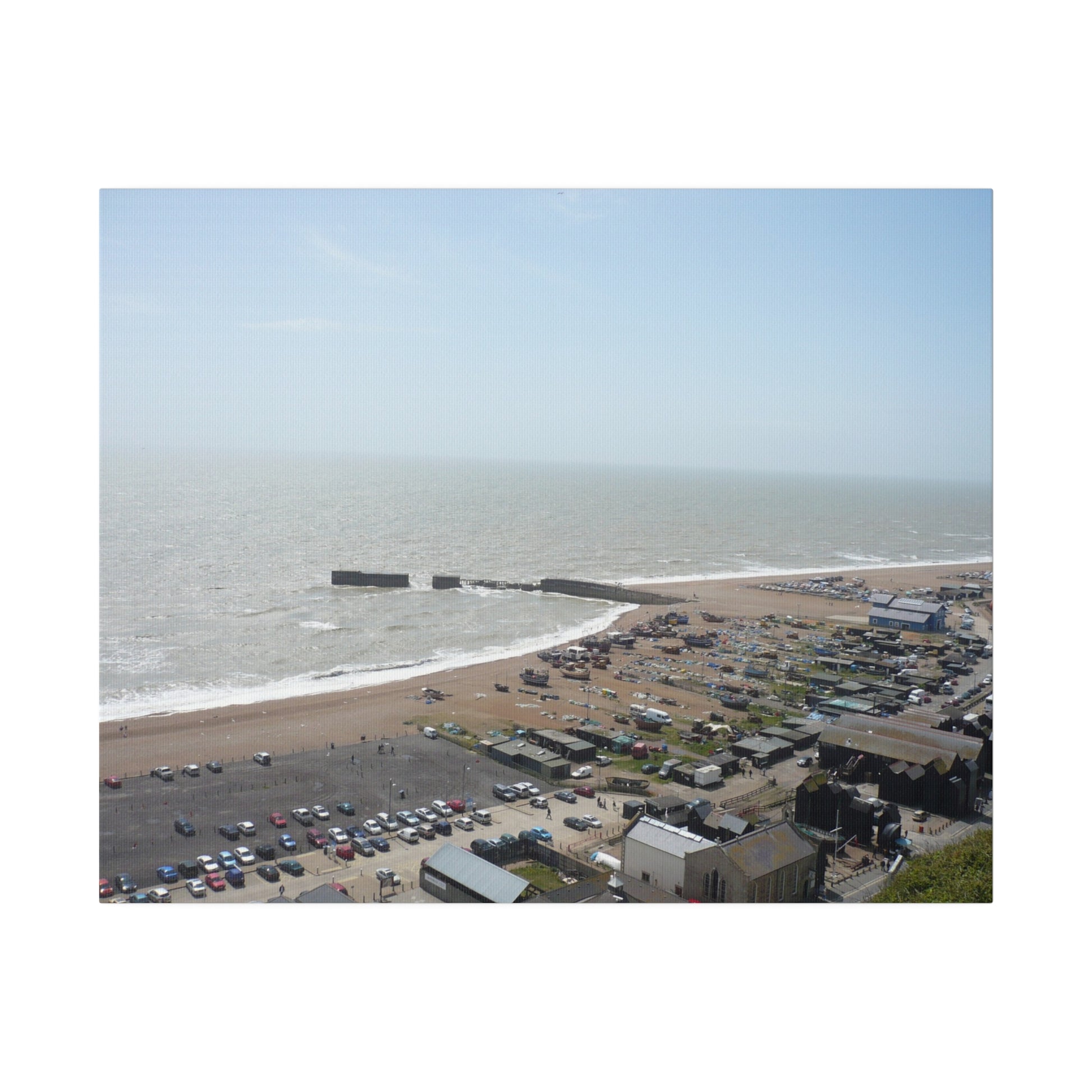 Hastings Sea Front/Beach From East-hill Canvas - The Trio Synergize Group