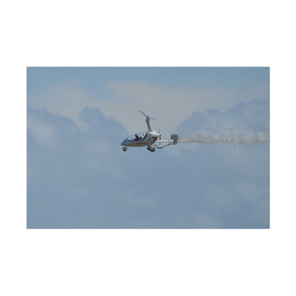 AutoGyro Flying From The Right With Smoke Canvas