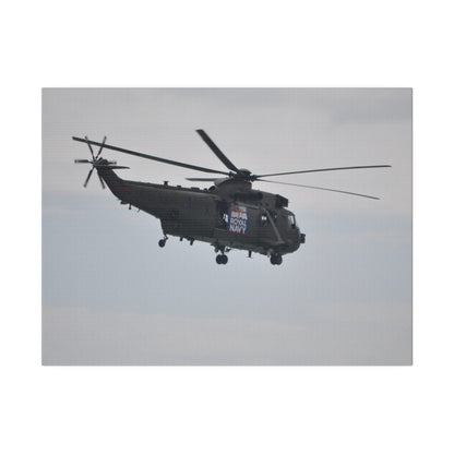 Sea King Helicopter Hovering With Rear And Side View Canvas