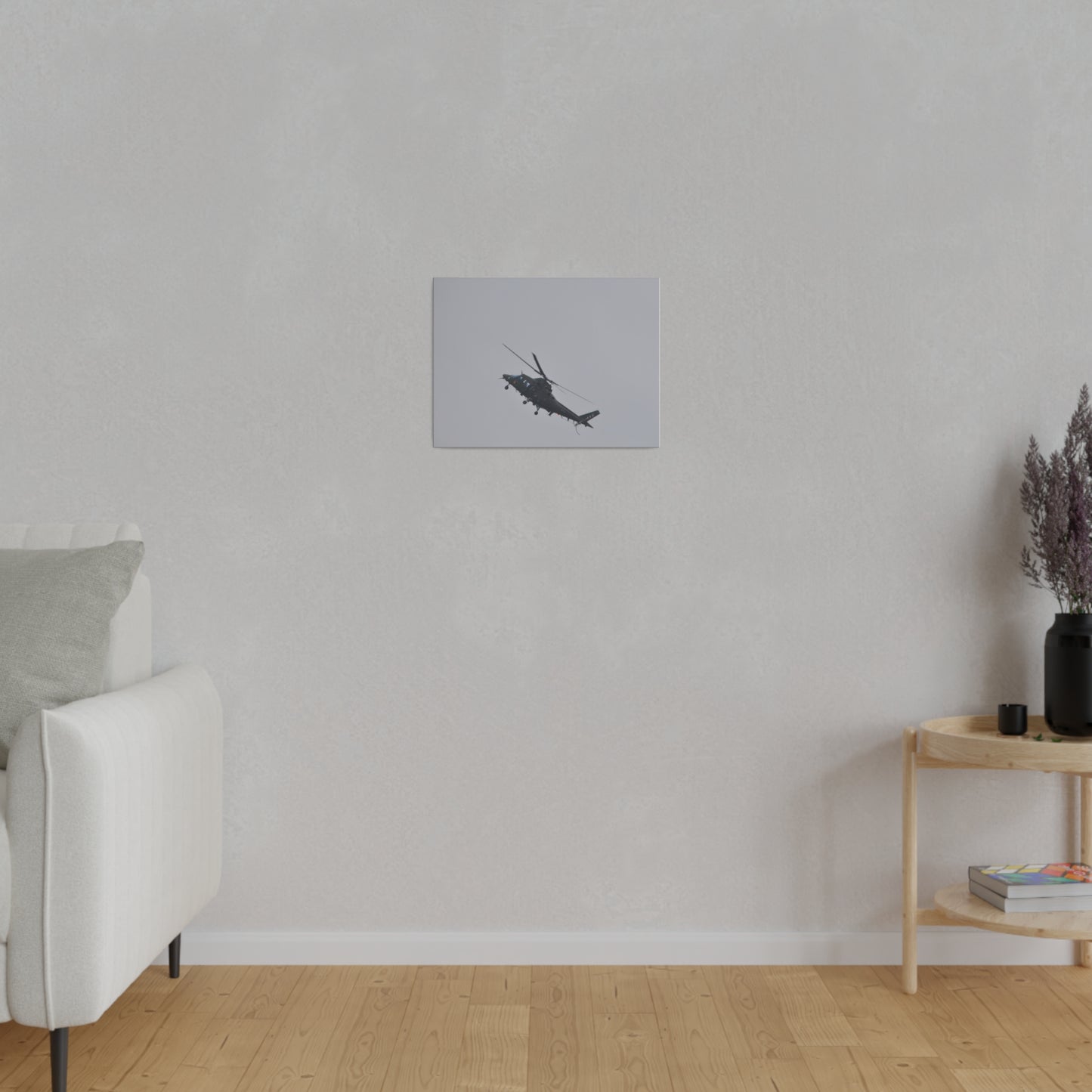 Lynx Helicopter Ascending With Side View Canvas