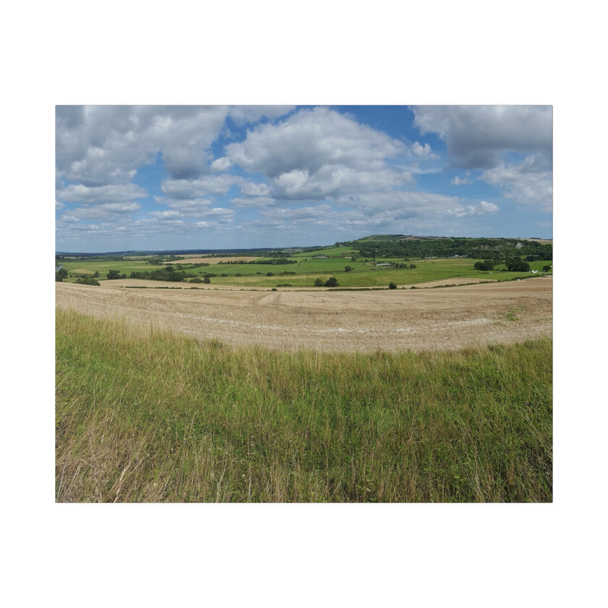 Countryside Fields Landscape, Vast Fields & Hills Canvas - The Trio Synergize Group