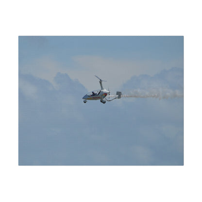 AutoGyro Flying From The Right With Smoke Canvas