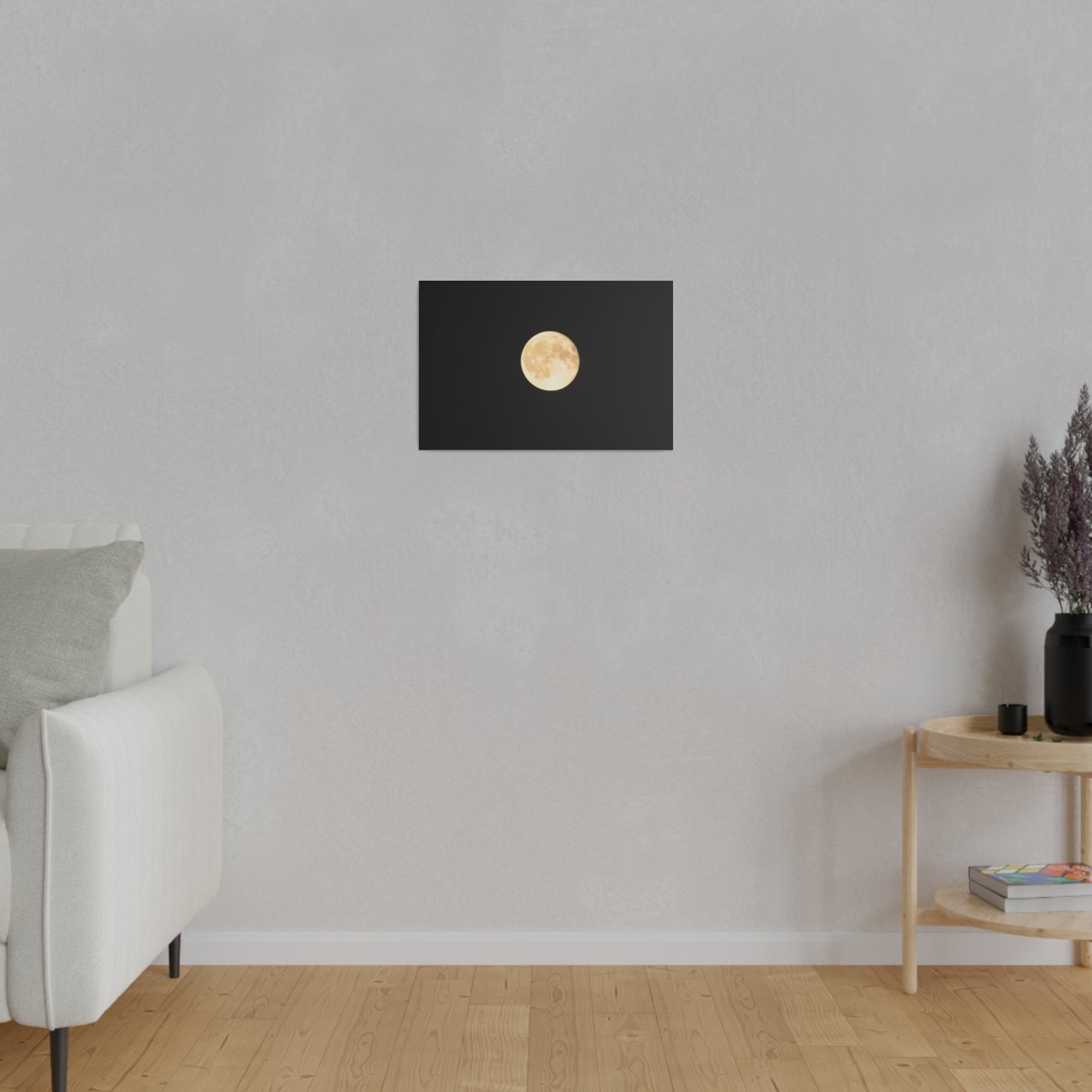 White Full Moon Canvas