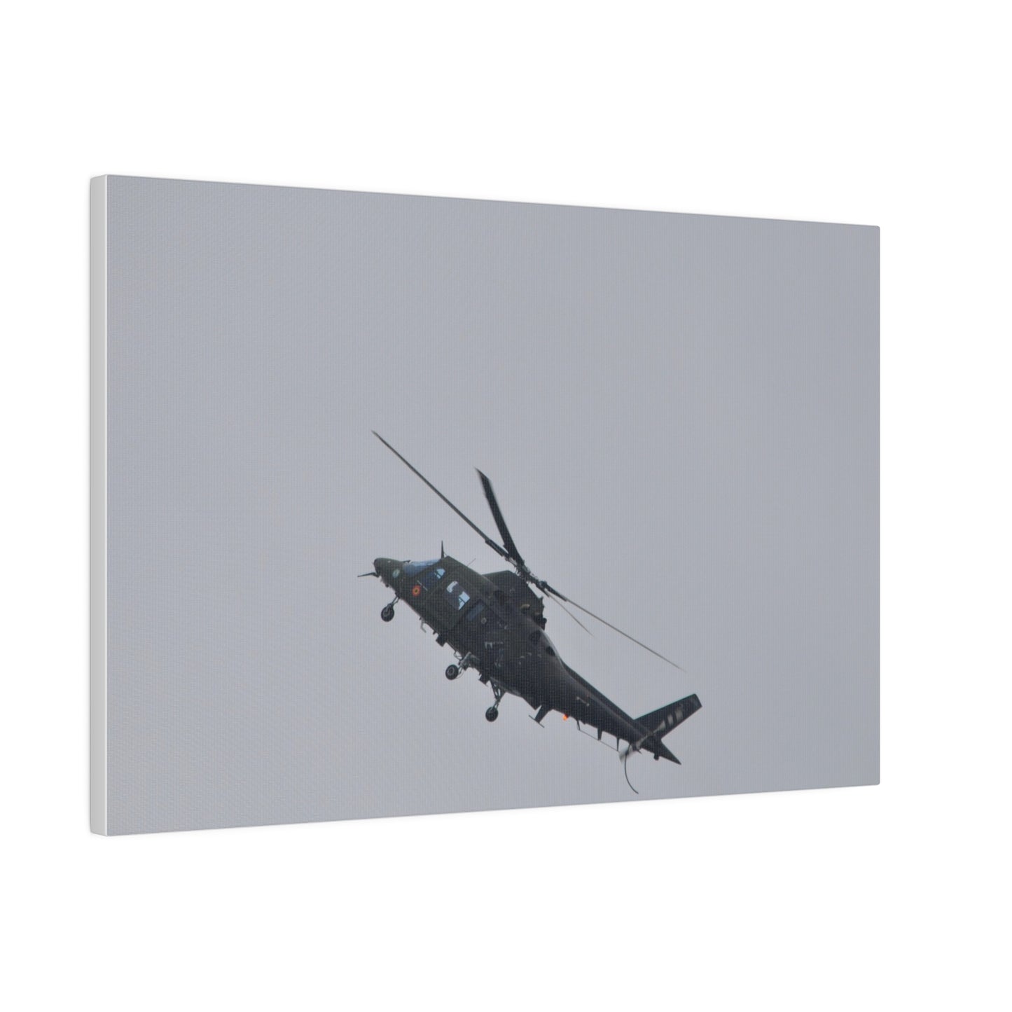 Lynx Helicopter Ascending With Side View Canvas