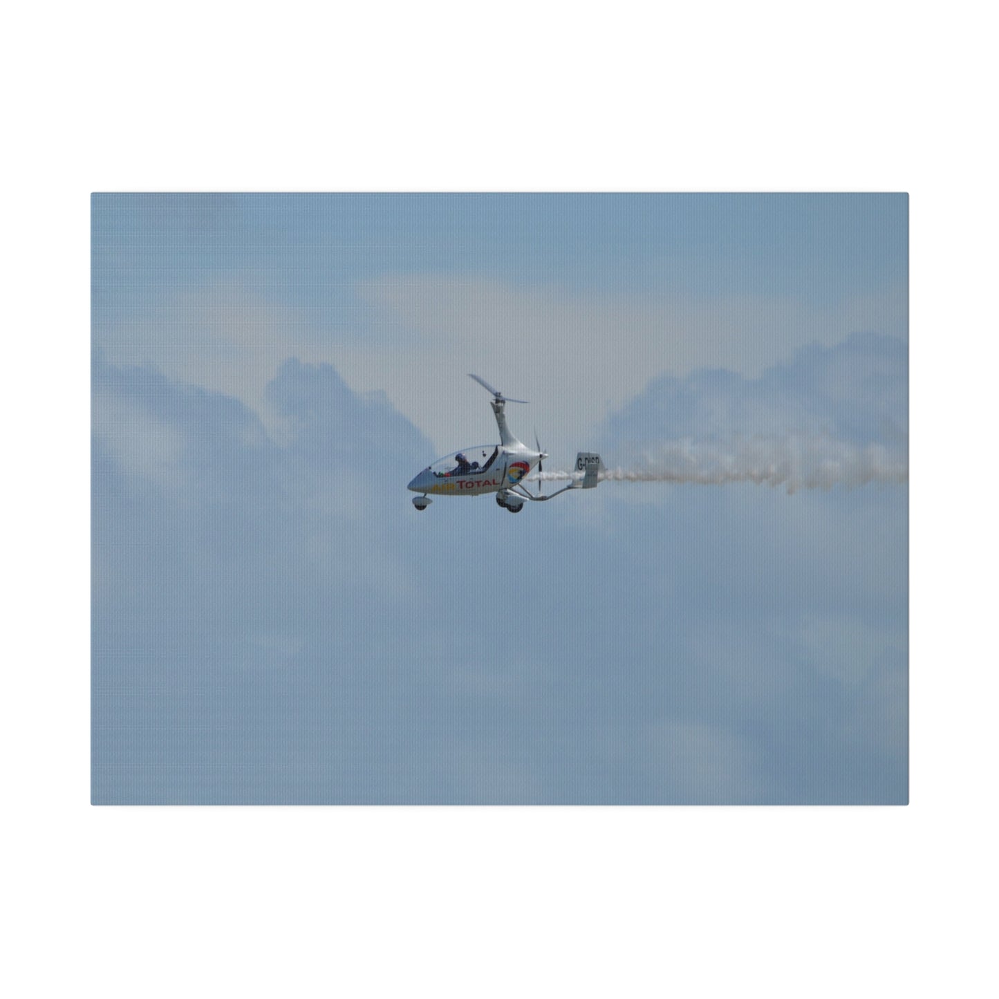 AutoGyro Flying From The Right With Smoke Canvas