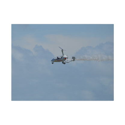 AutoGyro Flying From The Right With Smoke Canvas