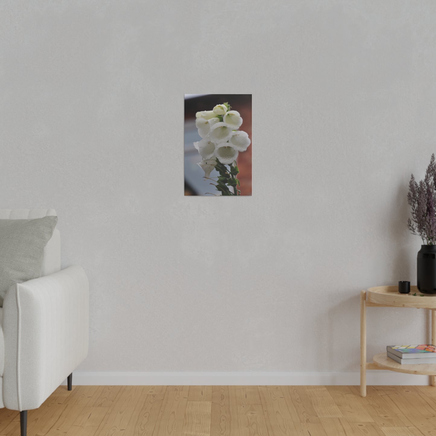 White Foxglove Flowers With Blurred Background Canvas