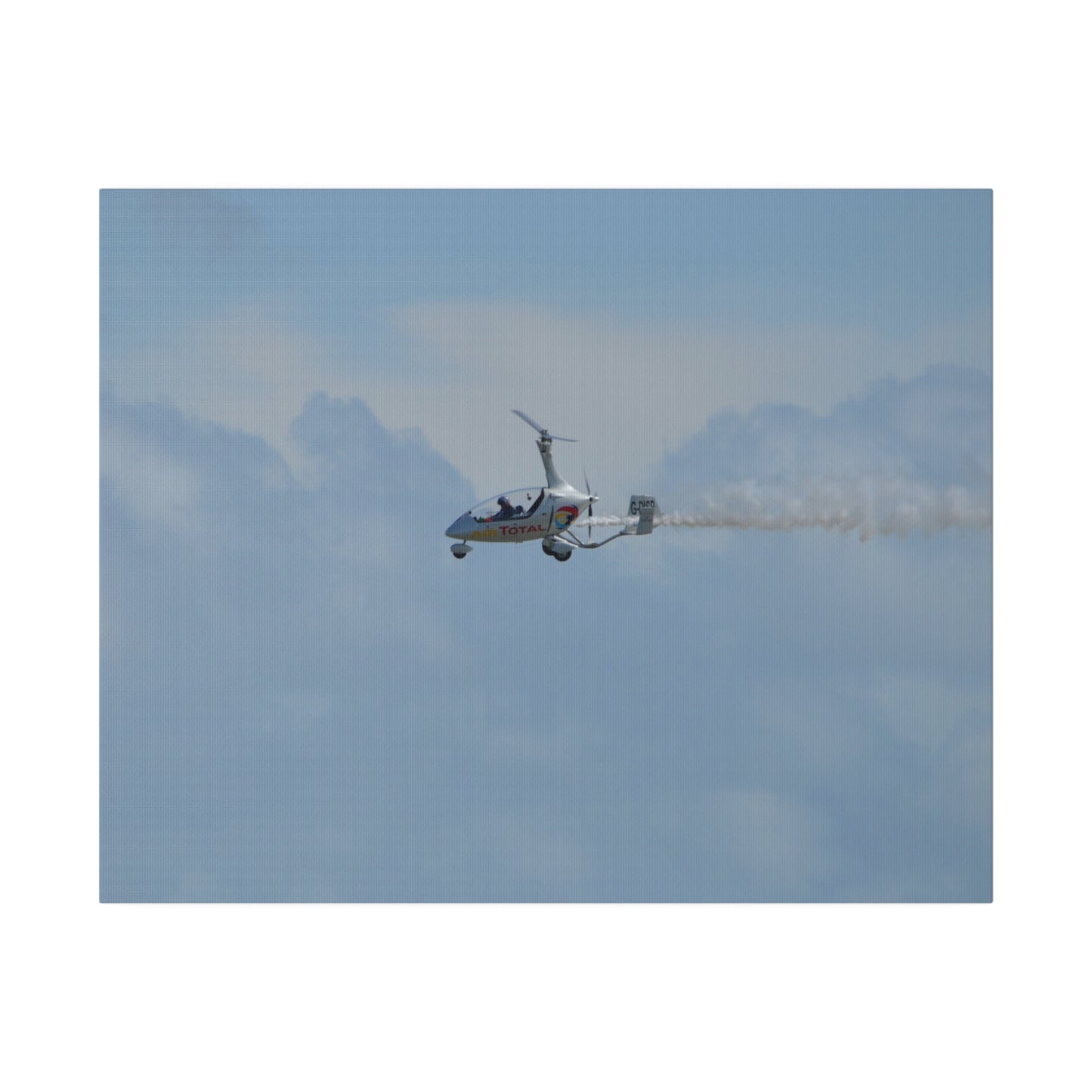 AutoGyro Flying From The Right With Smoke Canvas