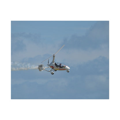 AutoGyro Flying With Smoke, With A slight Angle Canvas - The Trio Synergize Group