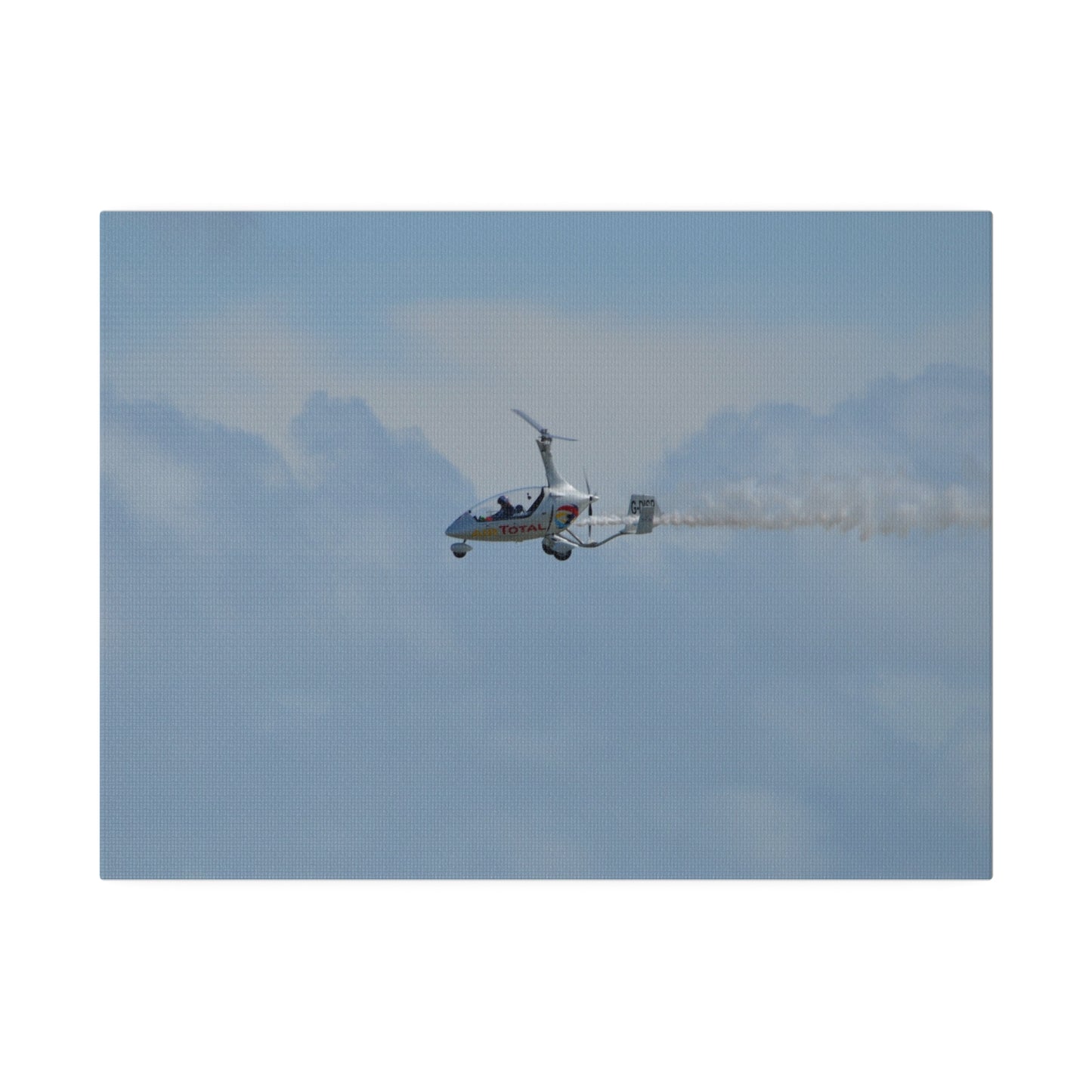 AutoGyro Flying From The Right With Smoke Canvas
