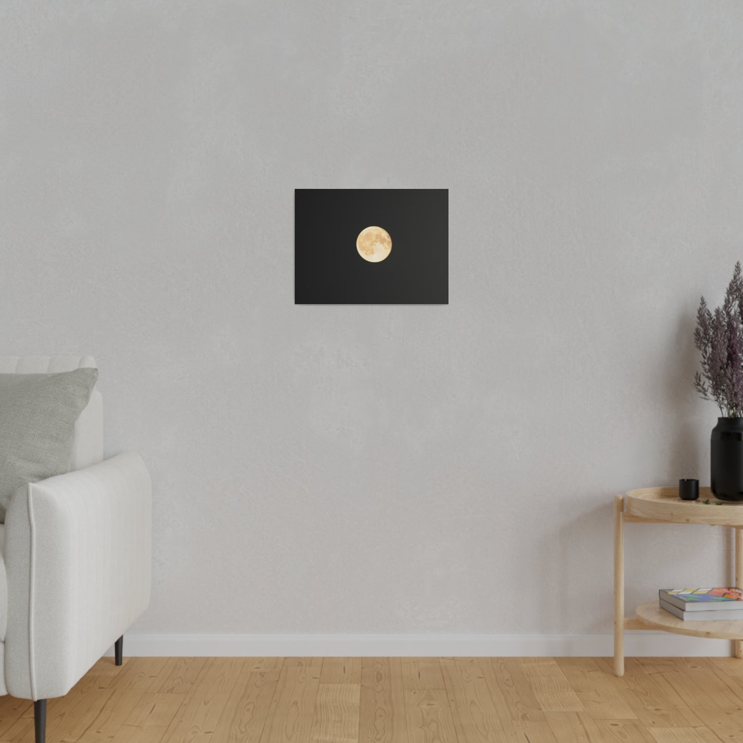 White Full Moon Canvas