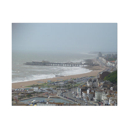 Hastings Sea Front From East-hill Steps And Old Pier Pre Fire Canvas